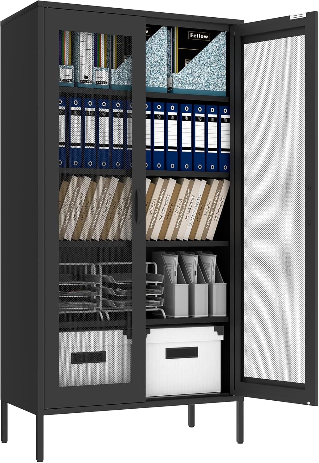 2 Door Storage Sideboard Metal Storage Cabinet with 2 Adjustable Shelf