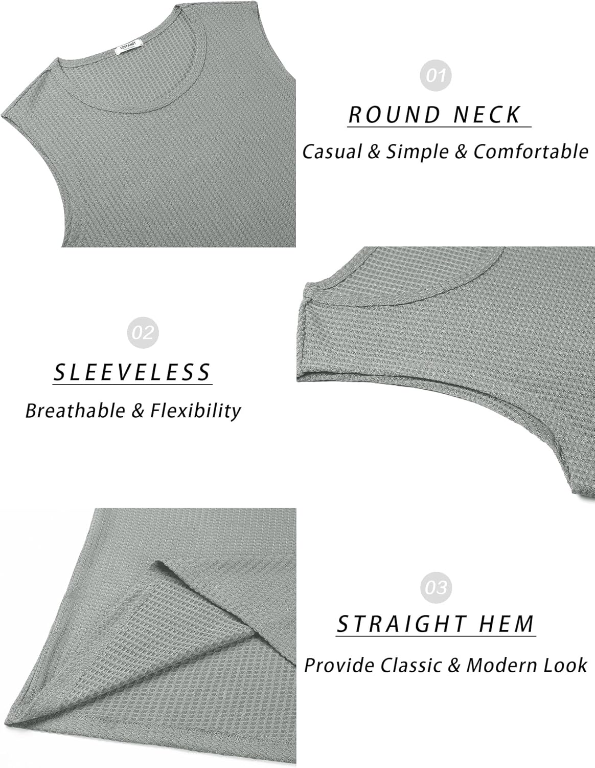 Mens Casual Tank Tops Waffle Knit Sleeveless Shirt Breathable Tank Shirts