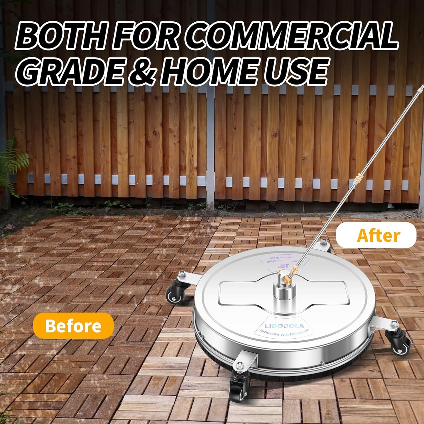 14" Pressure Washer Surface Cleaner with 4 Wheels