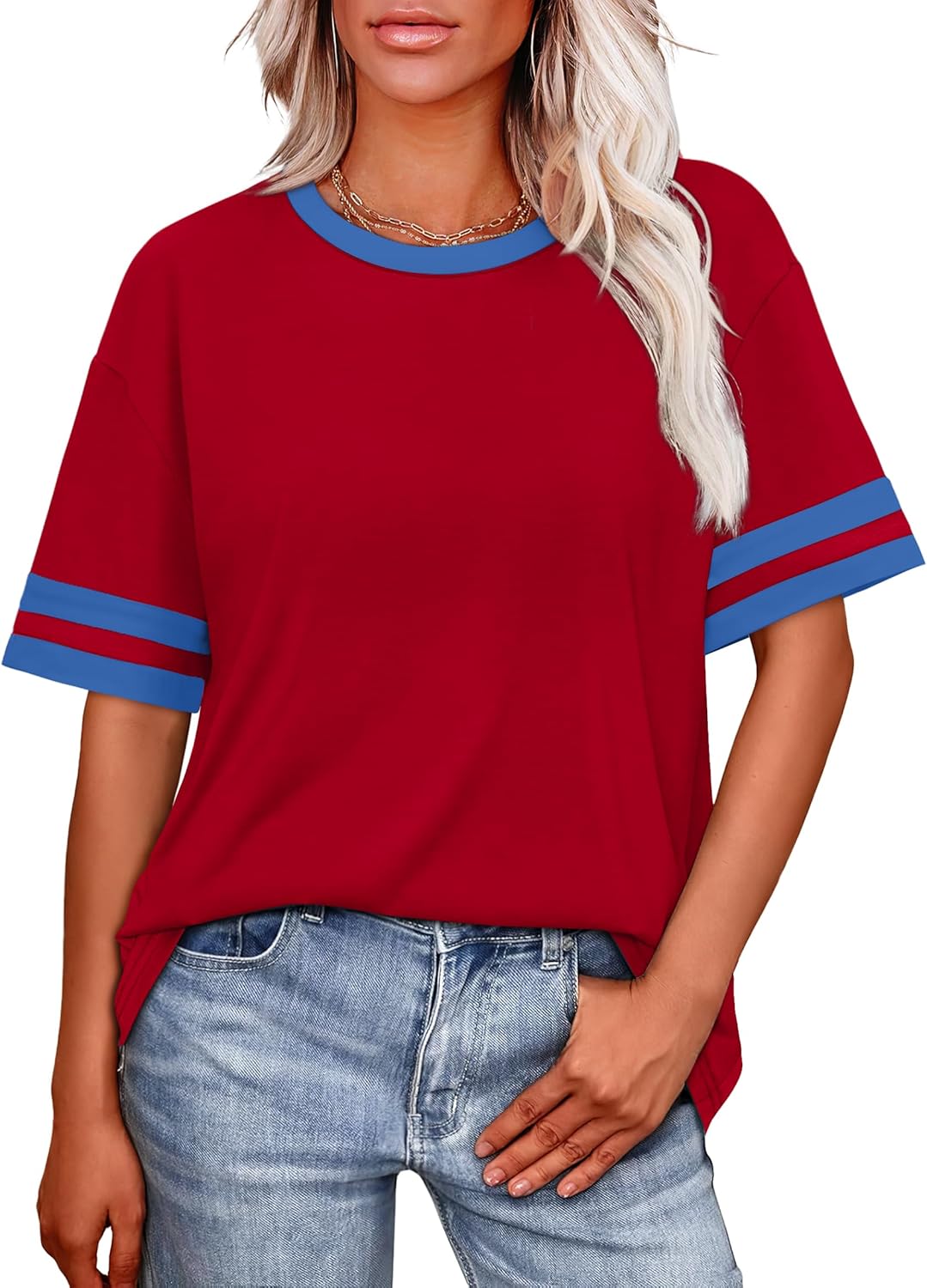 Womens T Shirts Loose Fit Short Sleeve Tees