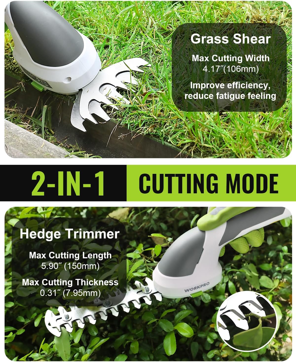 WORKPRO Cordless Grass Shear & Shrubbery Trimmer