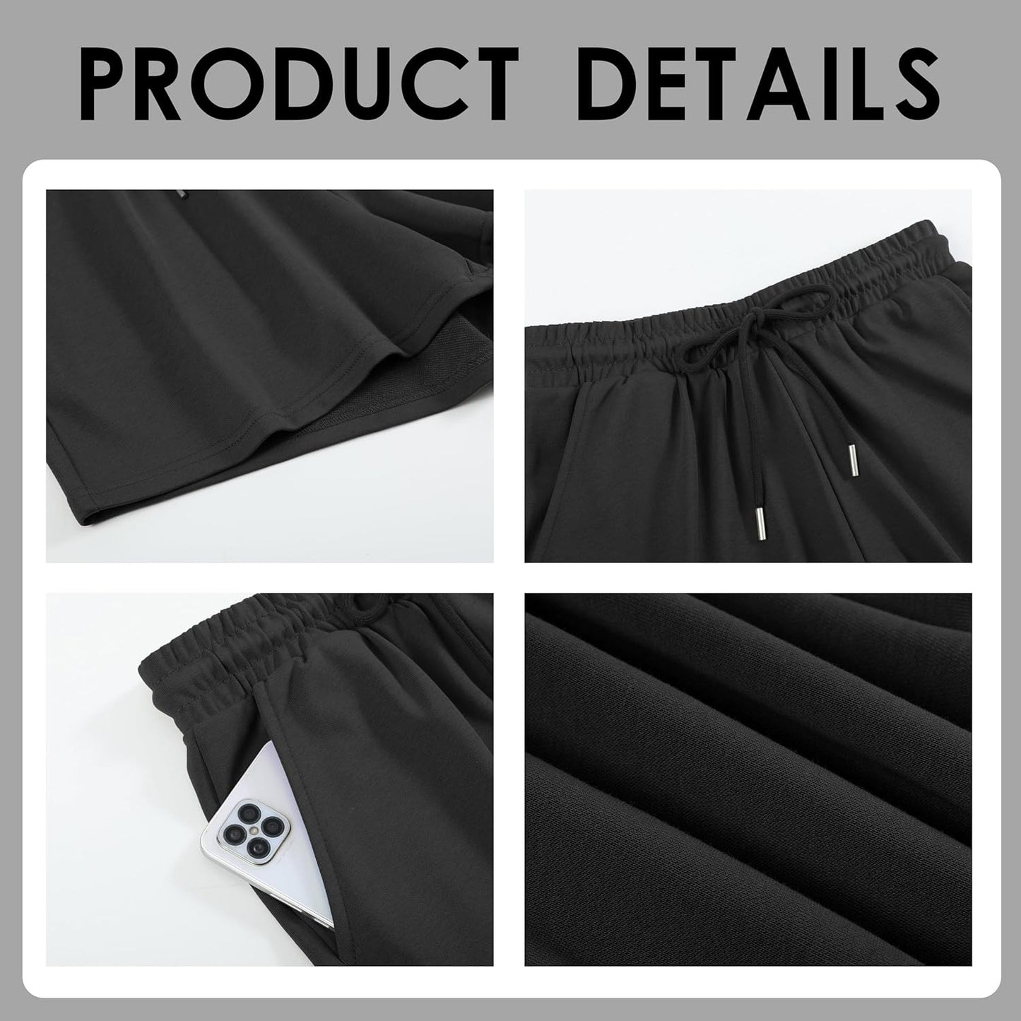 Womens Athletic Shorts Jogger Sweat Summer Loose Drawstring Bermuda Shorts with Pockets