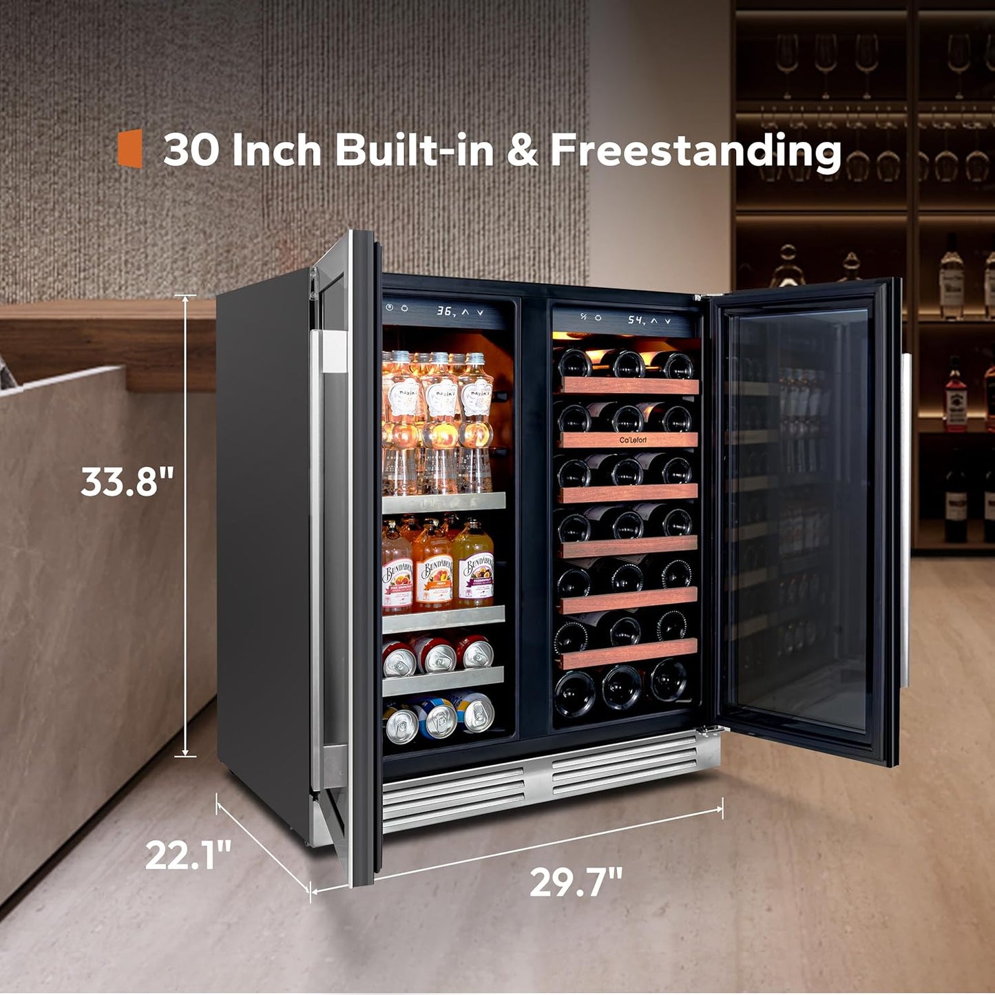 24 Inch Wine Fridge 54 Bottle Wine Cooler Refrigerator