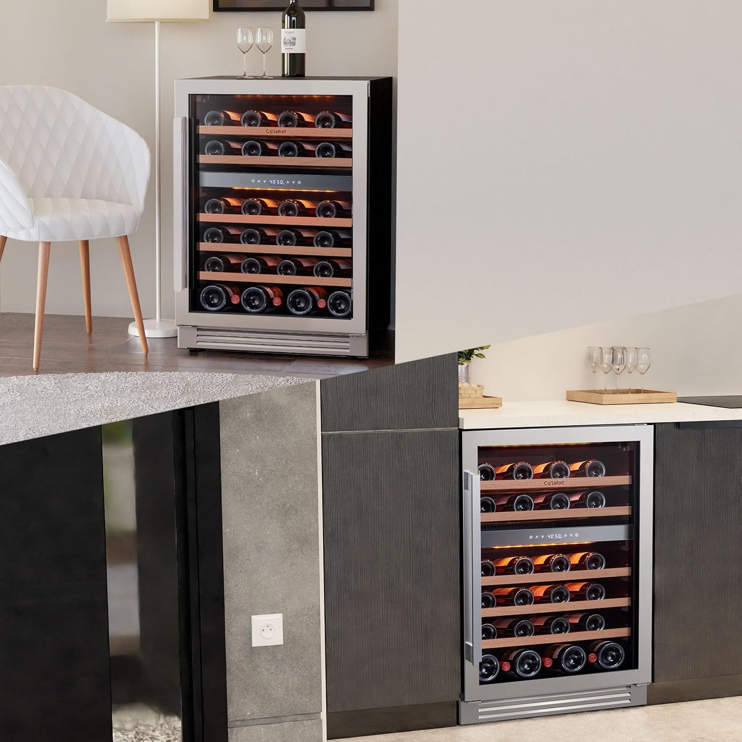 24 Inch Wine Fridge 54 Bottle Wine Cooler Refrigerator