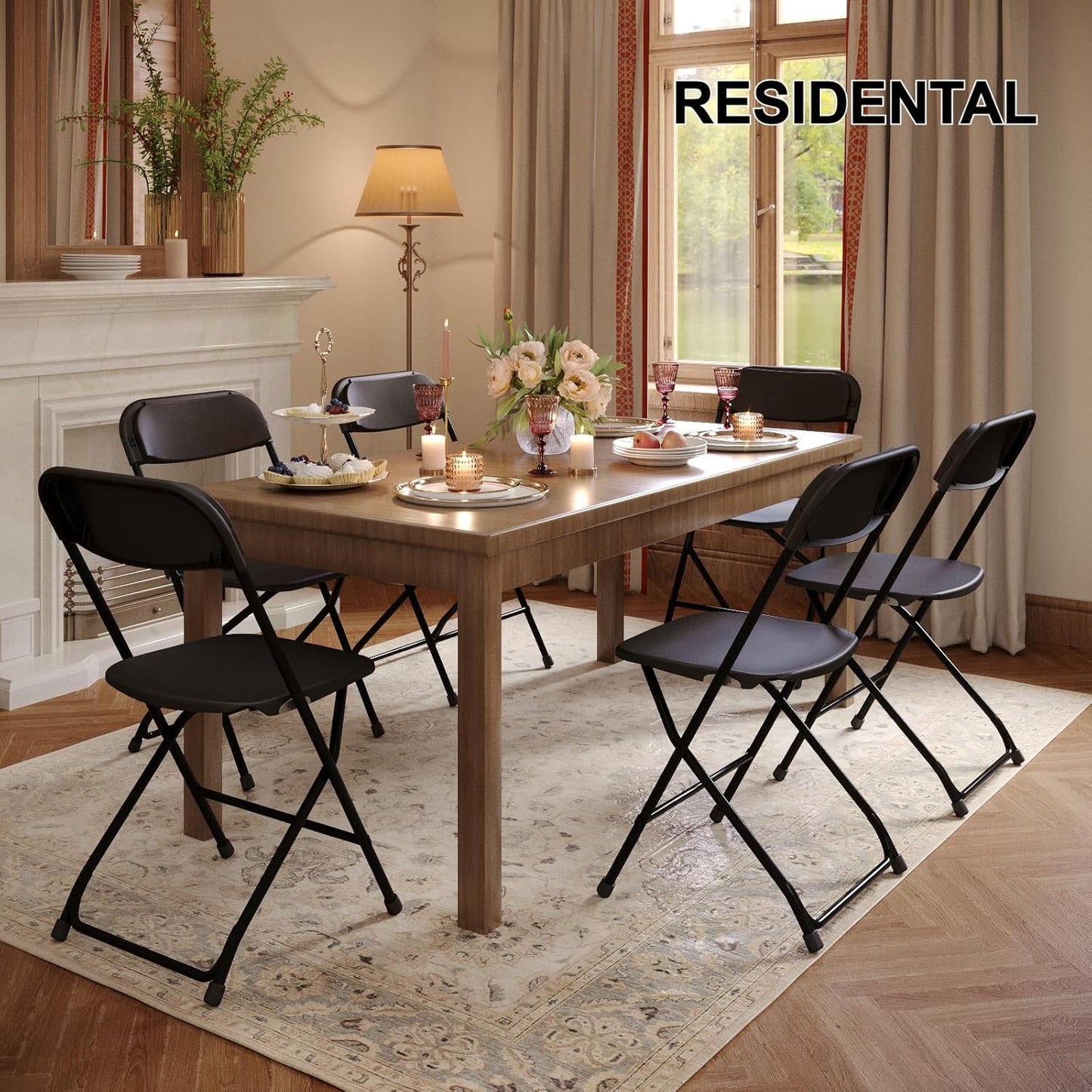 10 Pack White Folding Chairs Portable Party Chairs