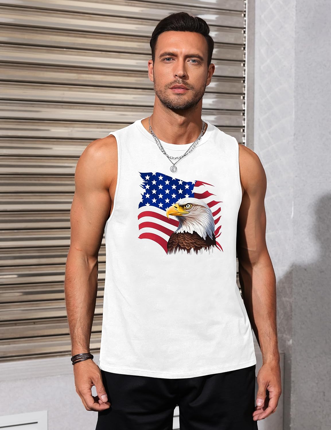 Mens Tank Tops Beach Summer Sleeveless Shirts Graphic Palm Tree Vacation