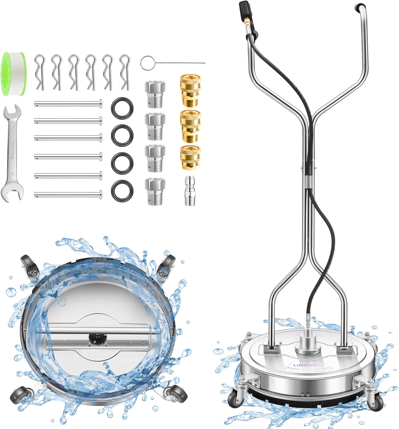 14" Pressure Washer Surface Cleaner with 4 Wheels
