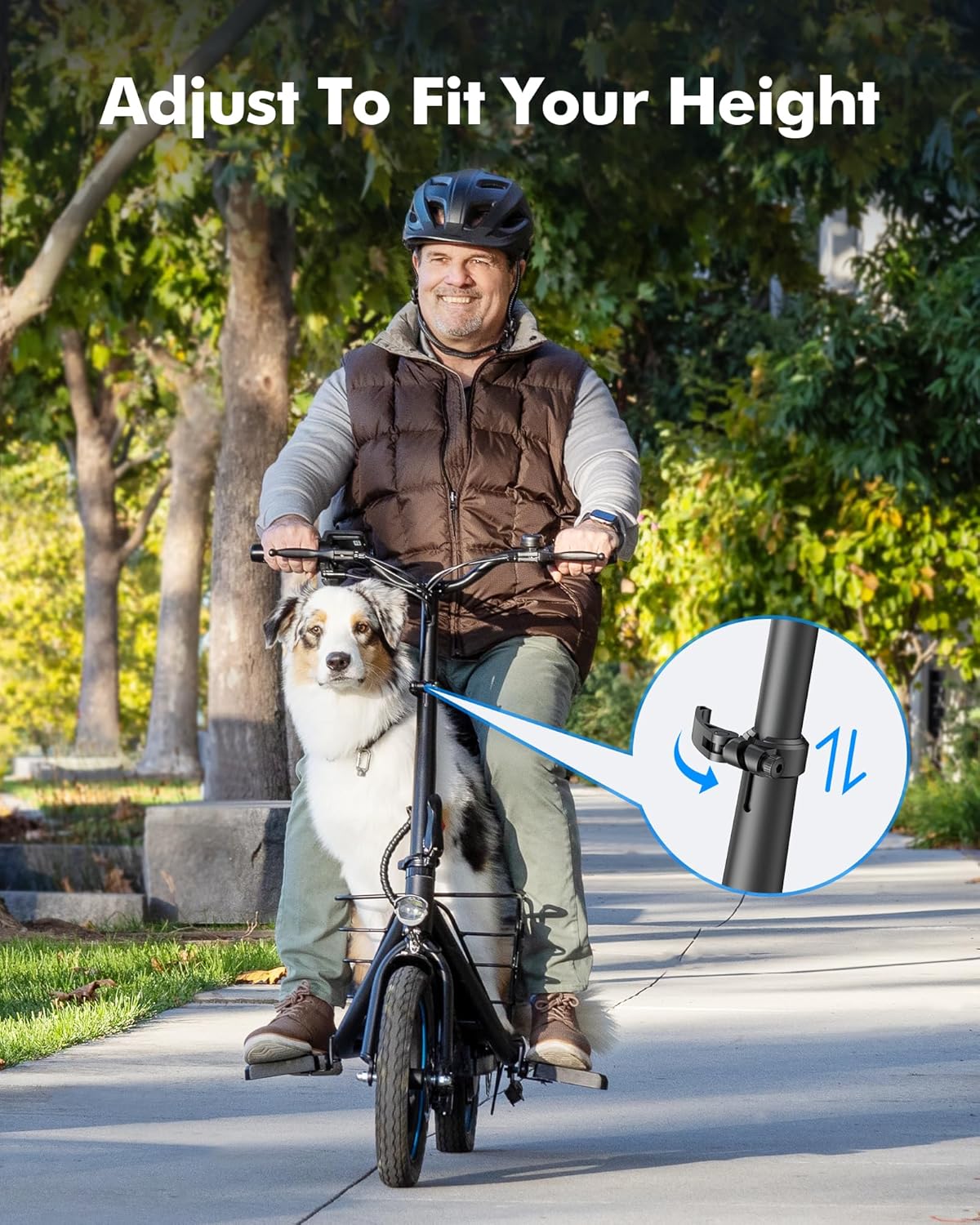 Gyroor Adults Electric Scooter with Large Middle Basket