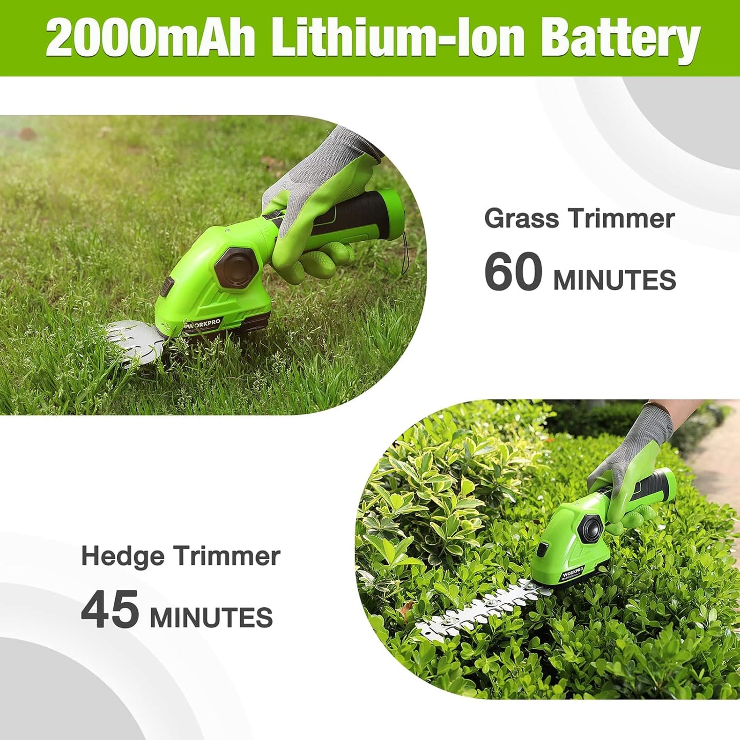 WORKPRO Cordless Grass Shear & Shrubbery Trimmer