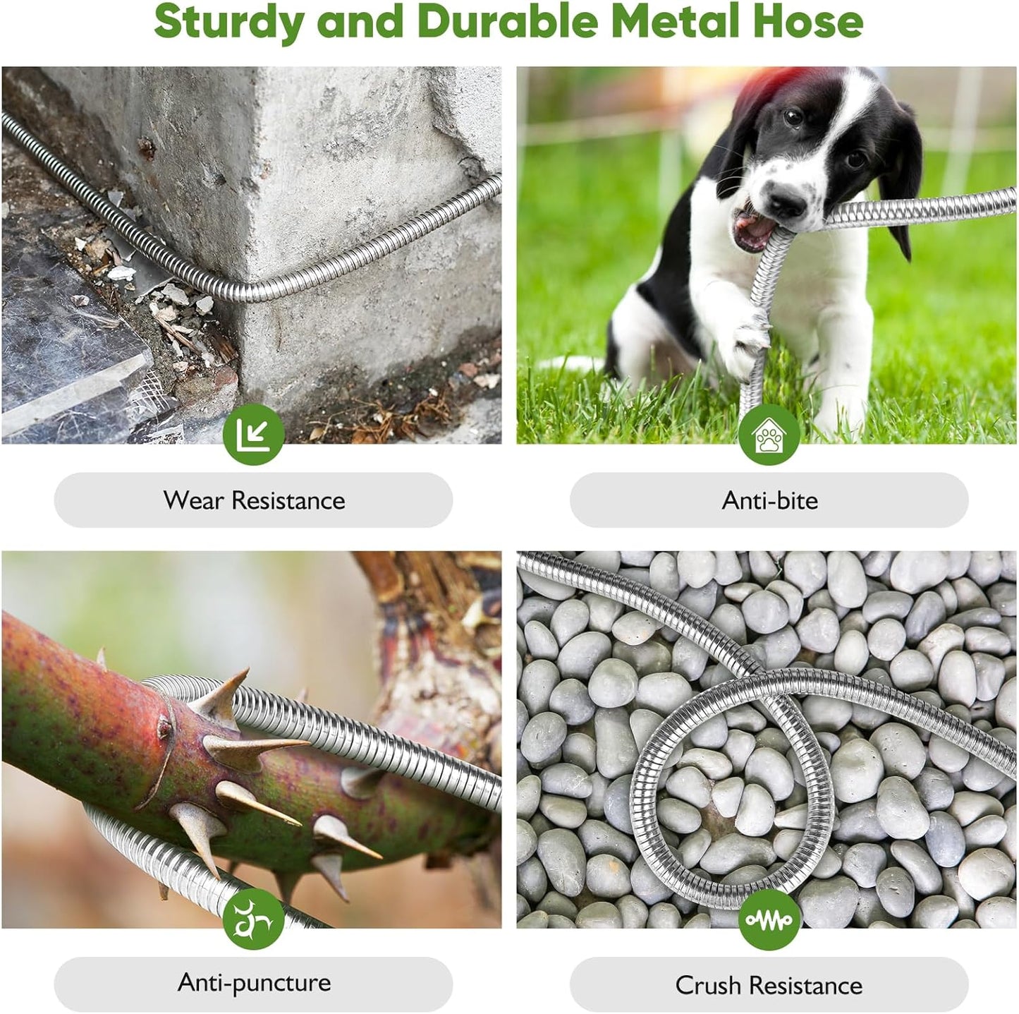 Garden Hose Metal 100FT Stainless Steel Heavy Duty Water Hose