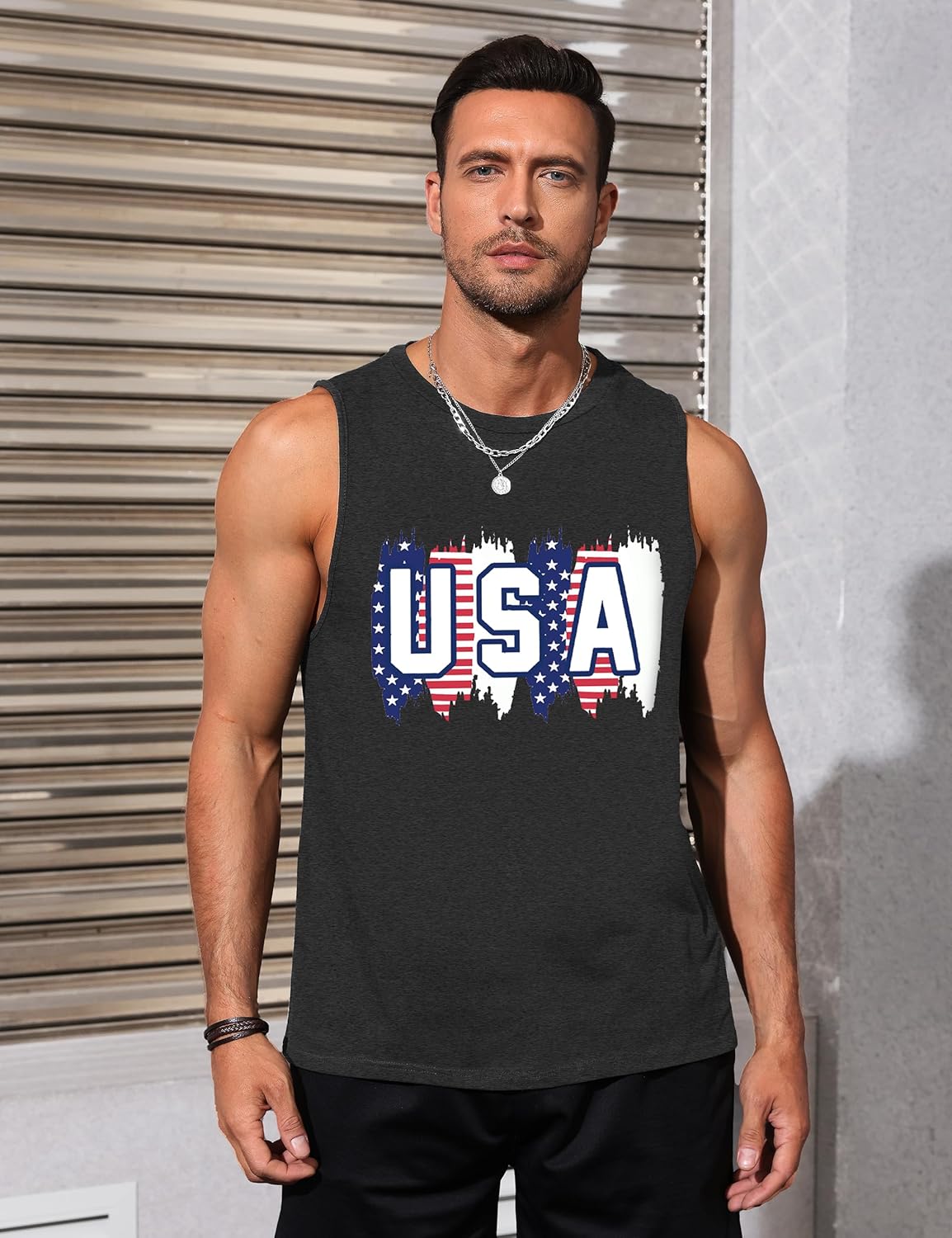 Mens Tank Tops Beach Summer Sleeveless Shirts Graphic Palm Tree Vacation