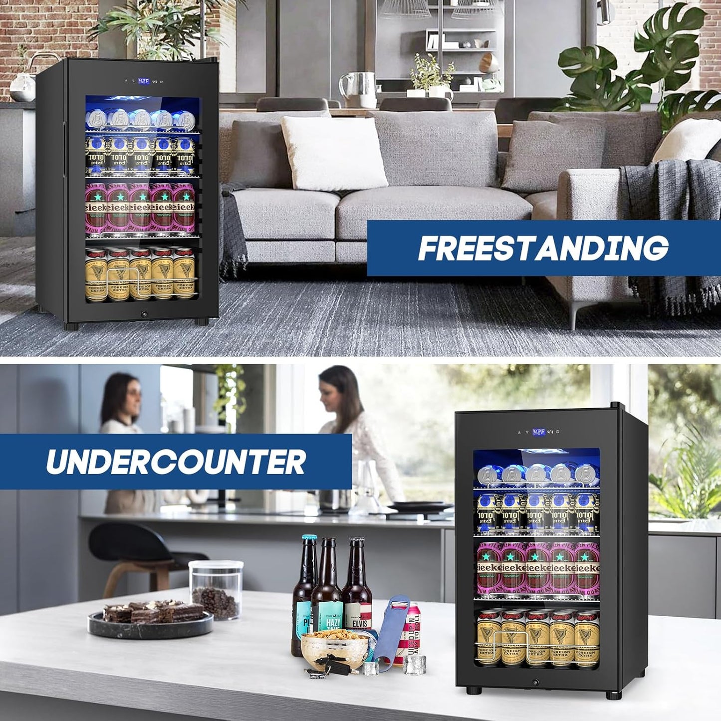 24 Inch Beverage Refrigerator Outdoor Under Counter Beverage Cooler for Patio