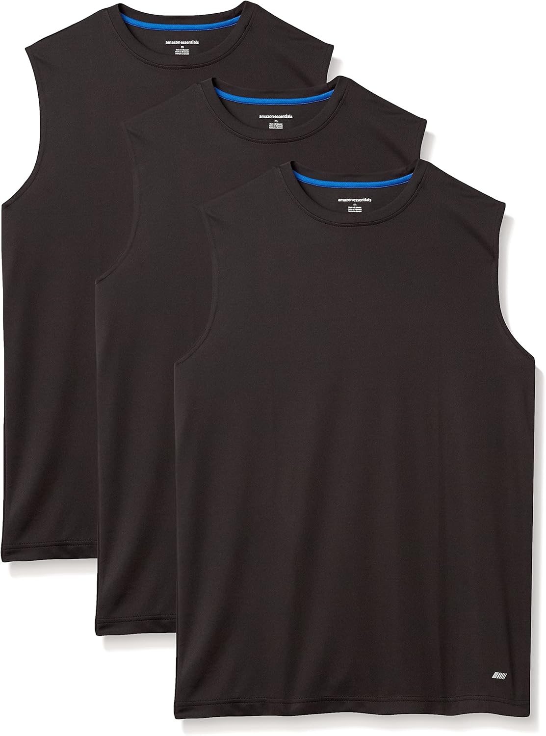 Essentials Men's Active Performance Tech Muscle Tank Pack of 2