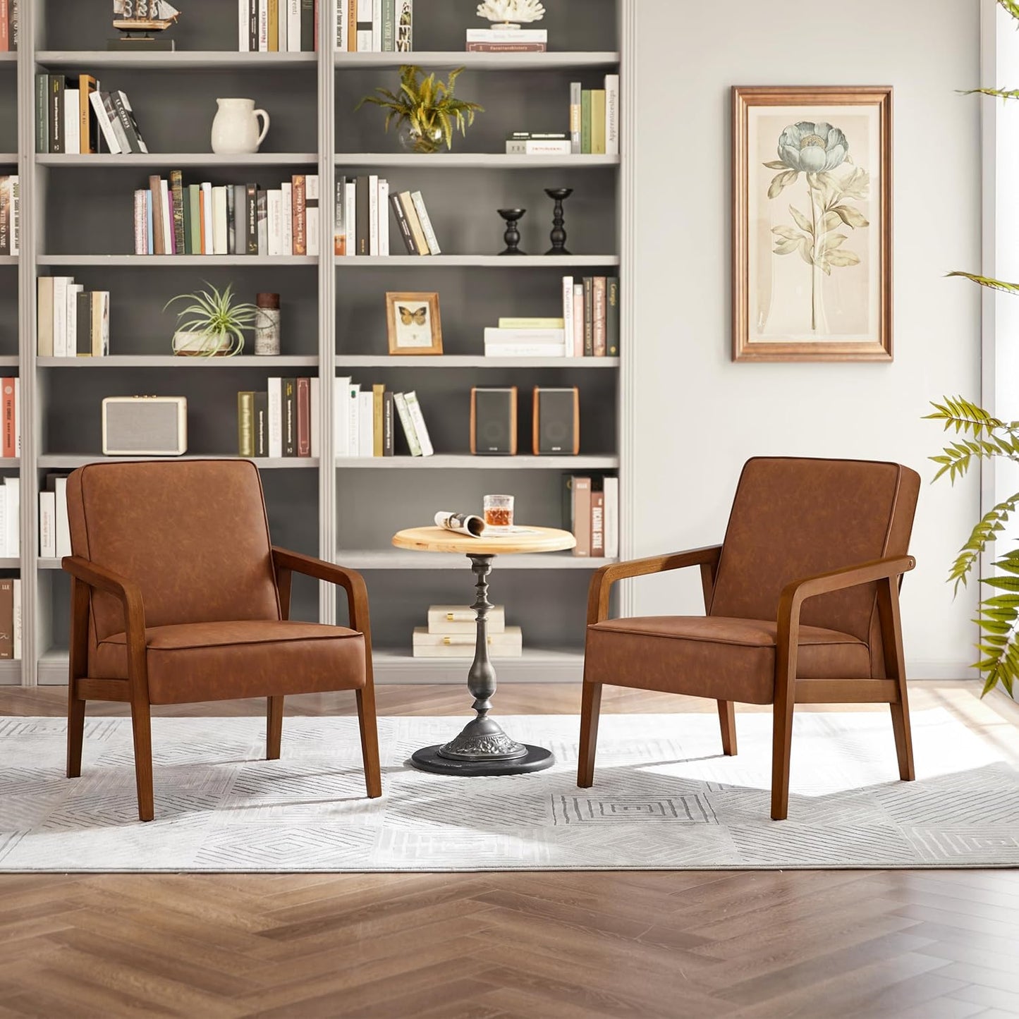 Yaheetech Accent Chair Armchair with Strong Wood Frame