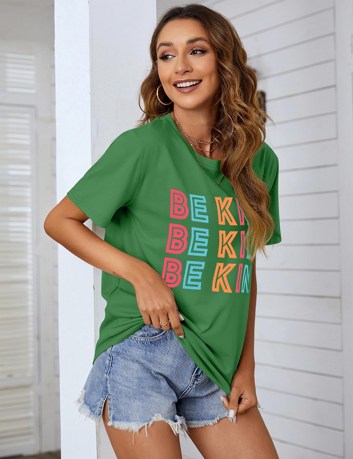 Womens Be Kind Shirt Short Sleeve Graphic Tees