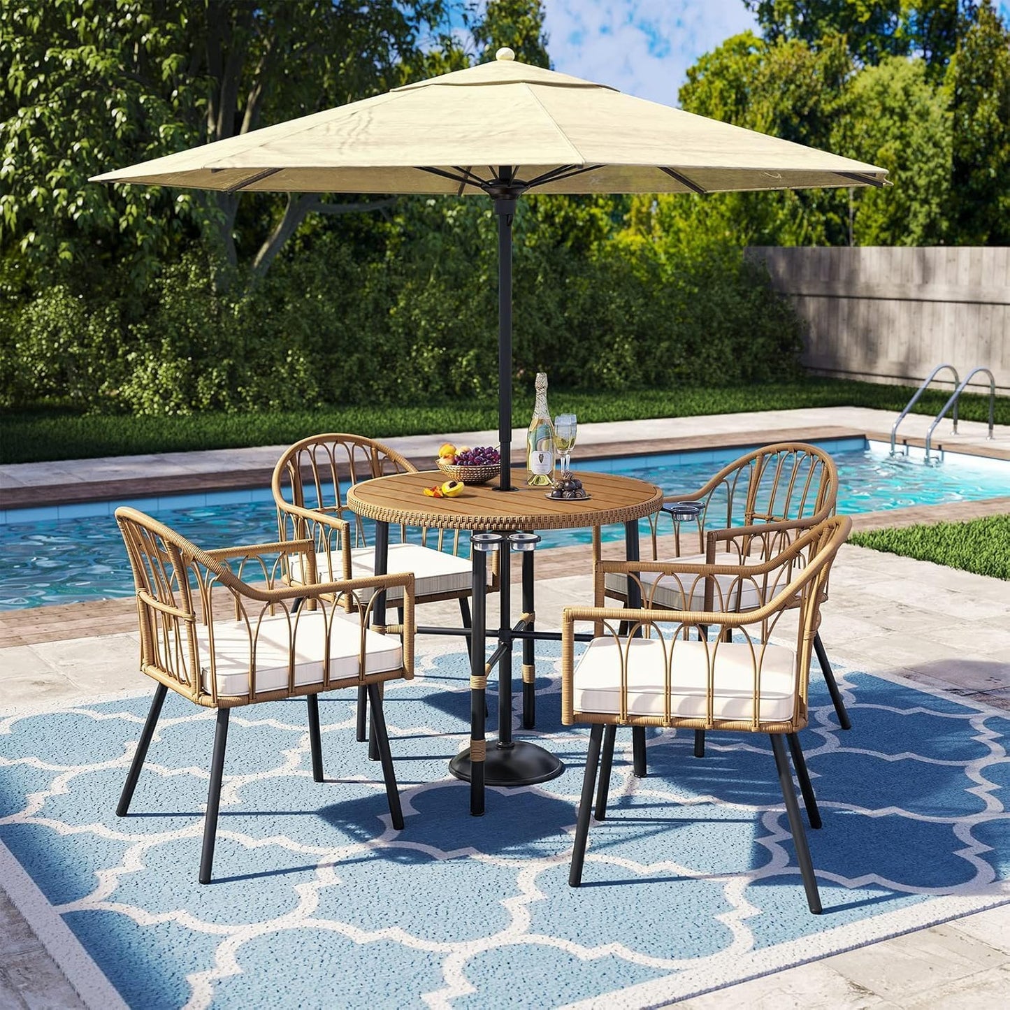 YITAHOME 5 Pieces Outdoor Patio Dining Table Chair Set