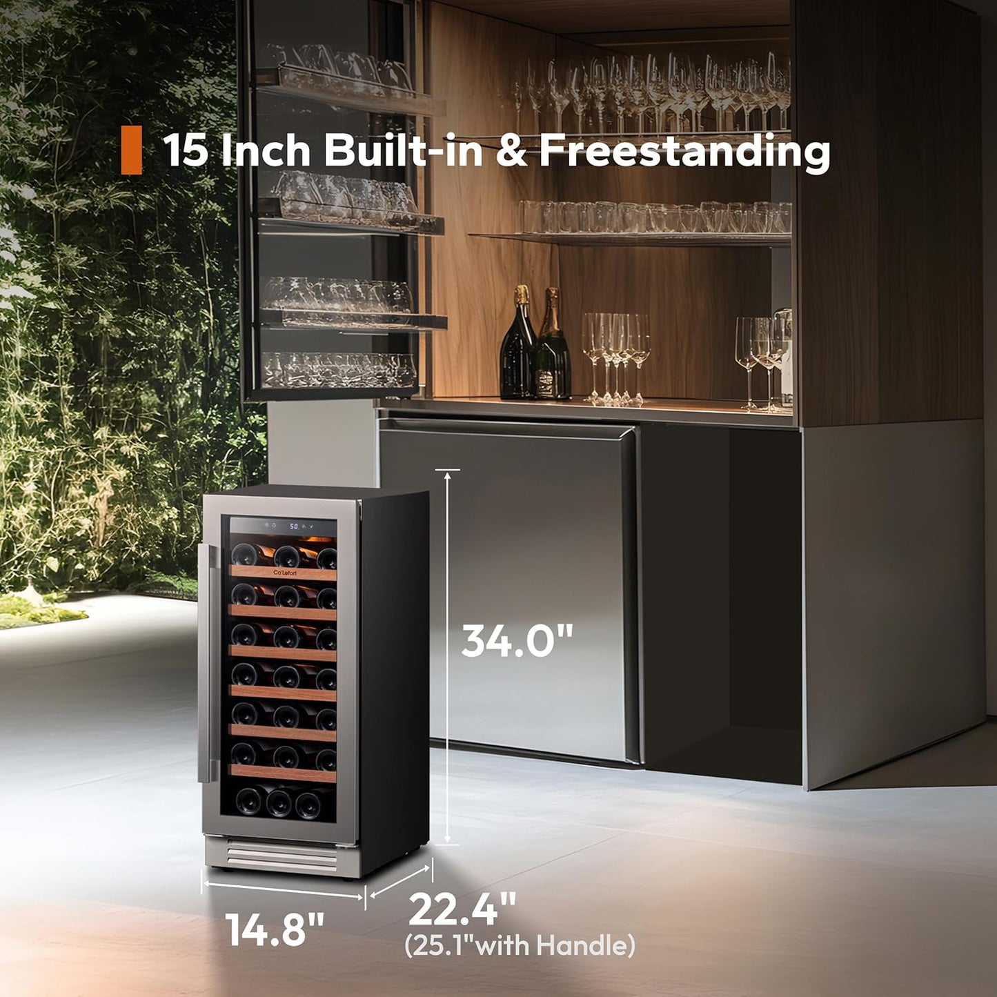24 Inch Wine Fridge 54 Bottle Wine Cooler Refrigerator