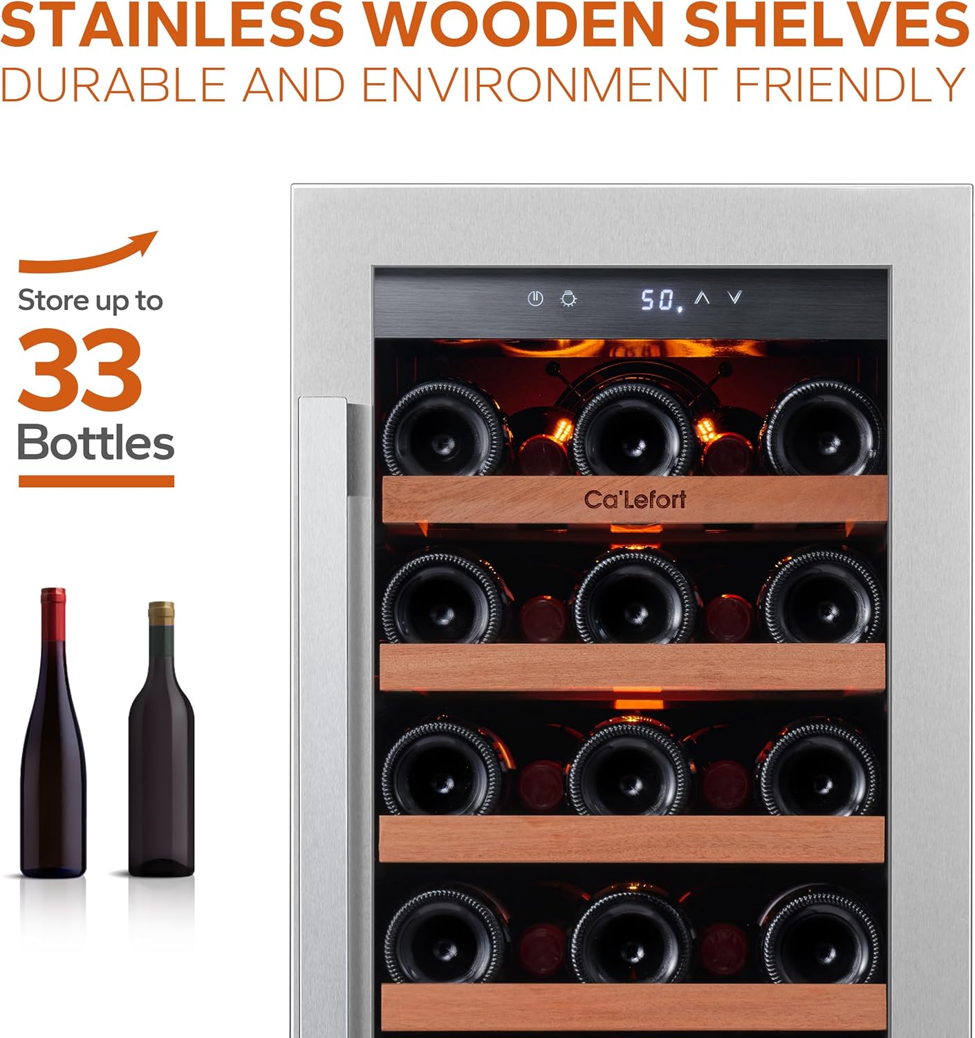 24 Inch Wine Fridge 54 Bottle Wine Cooler Refrigerator