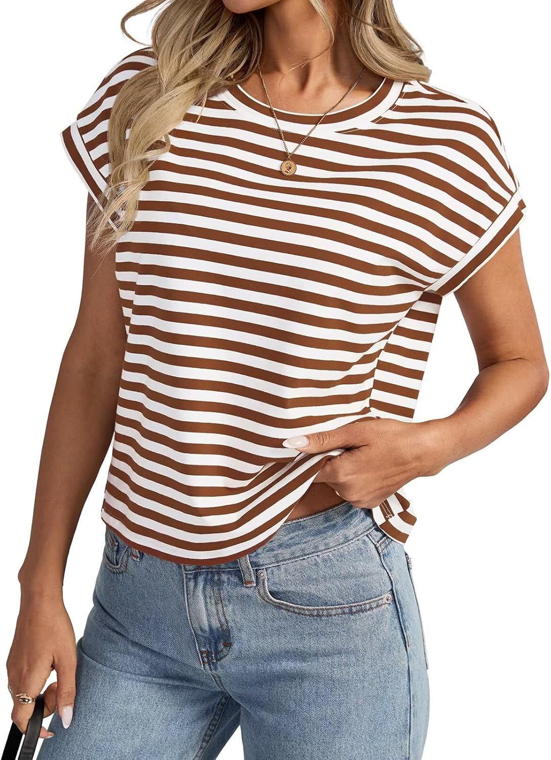 Womens Cap Sleeve Crop Tops Cotton T Shirts