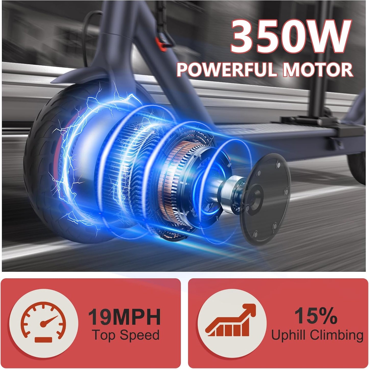 Electric Scooter for Adults 8.5/10/14" Tires, 19/22Mph, 350W/500W Motor