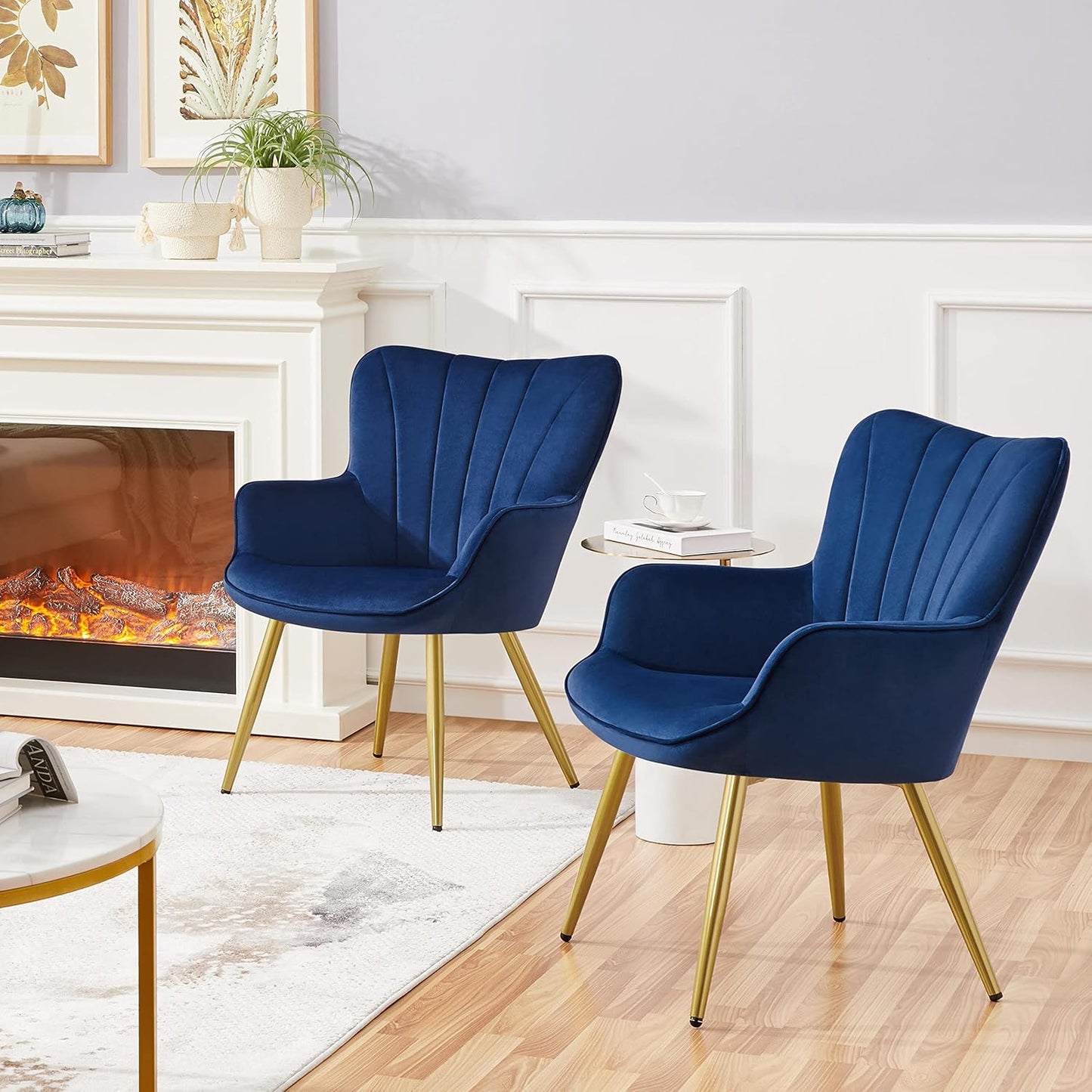 Yaheetech PU Leather Armchair Modern Accent Chair with Metal Legs