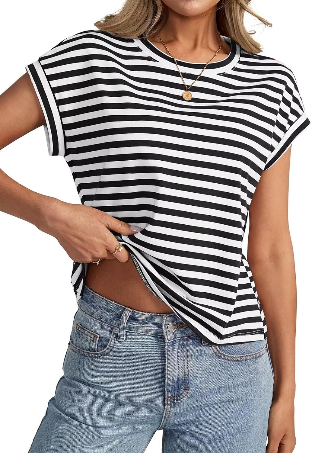 Womens Cap Sleeve Crop Tops Cotton T Shirts