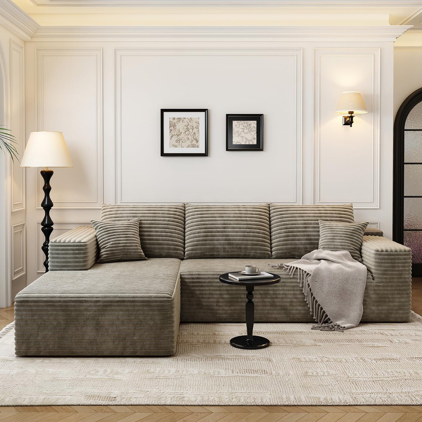 107.5" Cloud Modular Sectional Sofa with 1 Ottoman