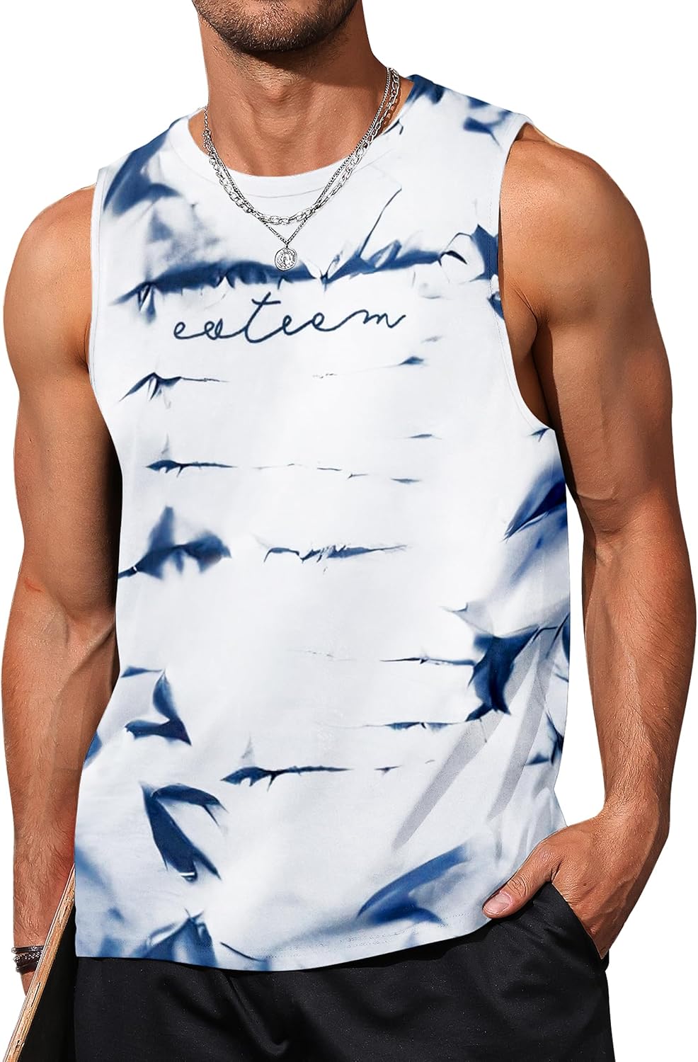 Mens Tank Tops Beach Summer Sleeveless Shirts Graphic Palm Tree Vacation