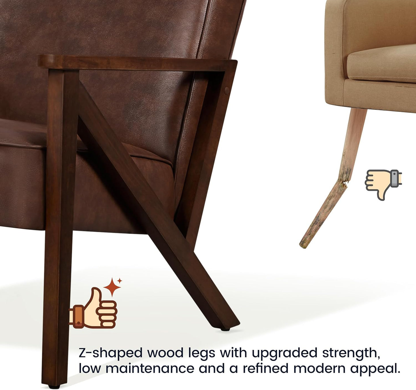 Yaheetech Accent Chair Armchair with Strong Wood Frame