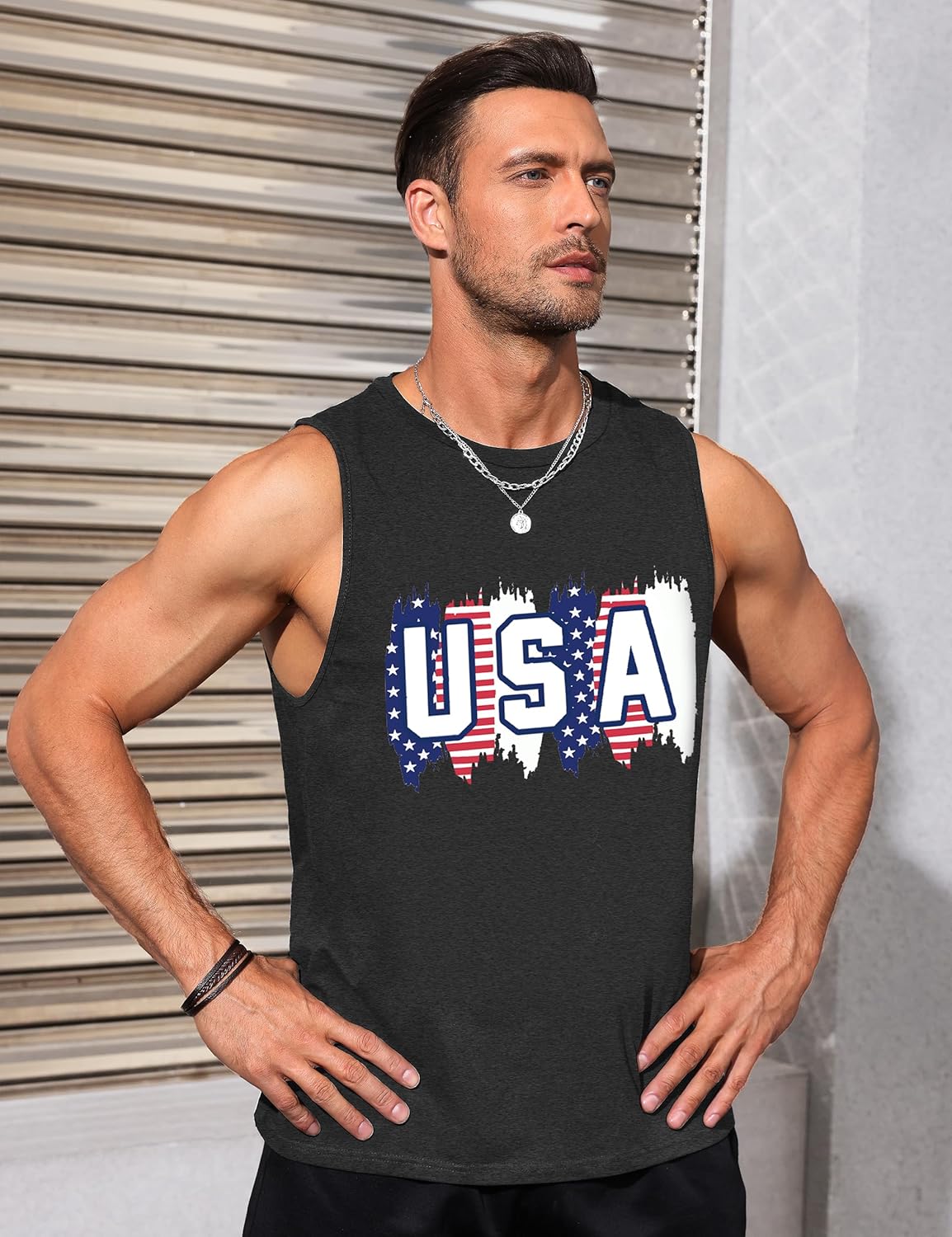 Mens Tank Tops Beach Summer Sleeveless Shirts Graphic Palm Tree Vacation