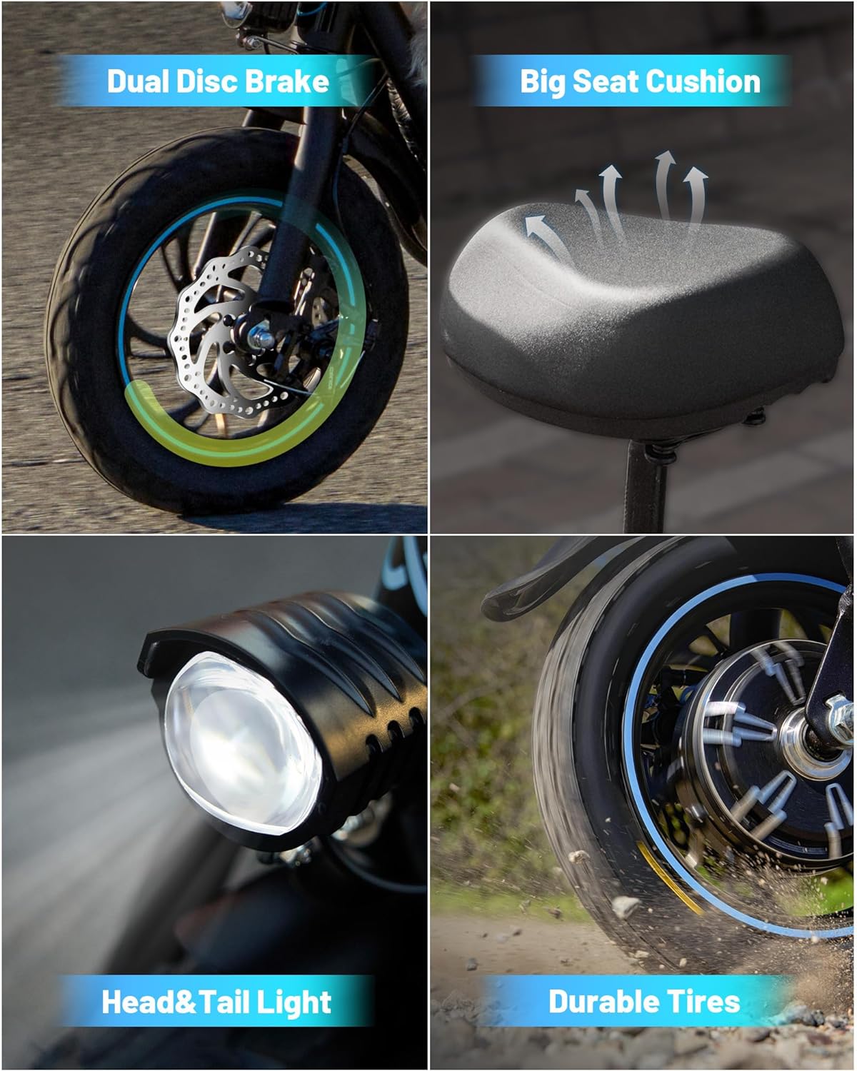 Gyroor Adults Electric Scooter with Large Middle Basket