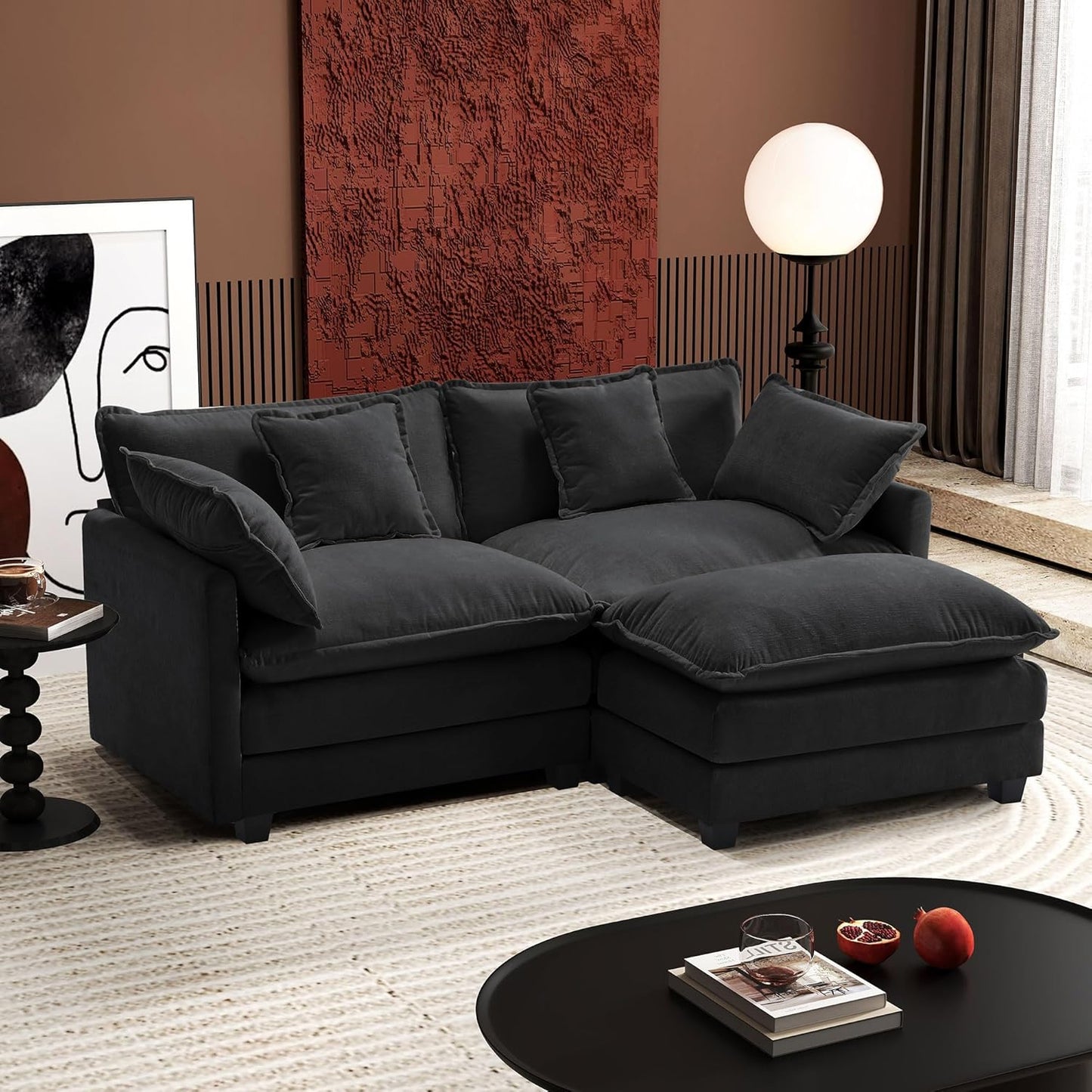 146" U-Shaped Modern Sofa Modular Sectional Cloud Couch