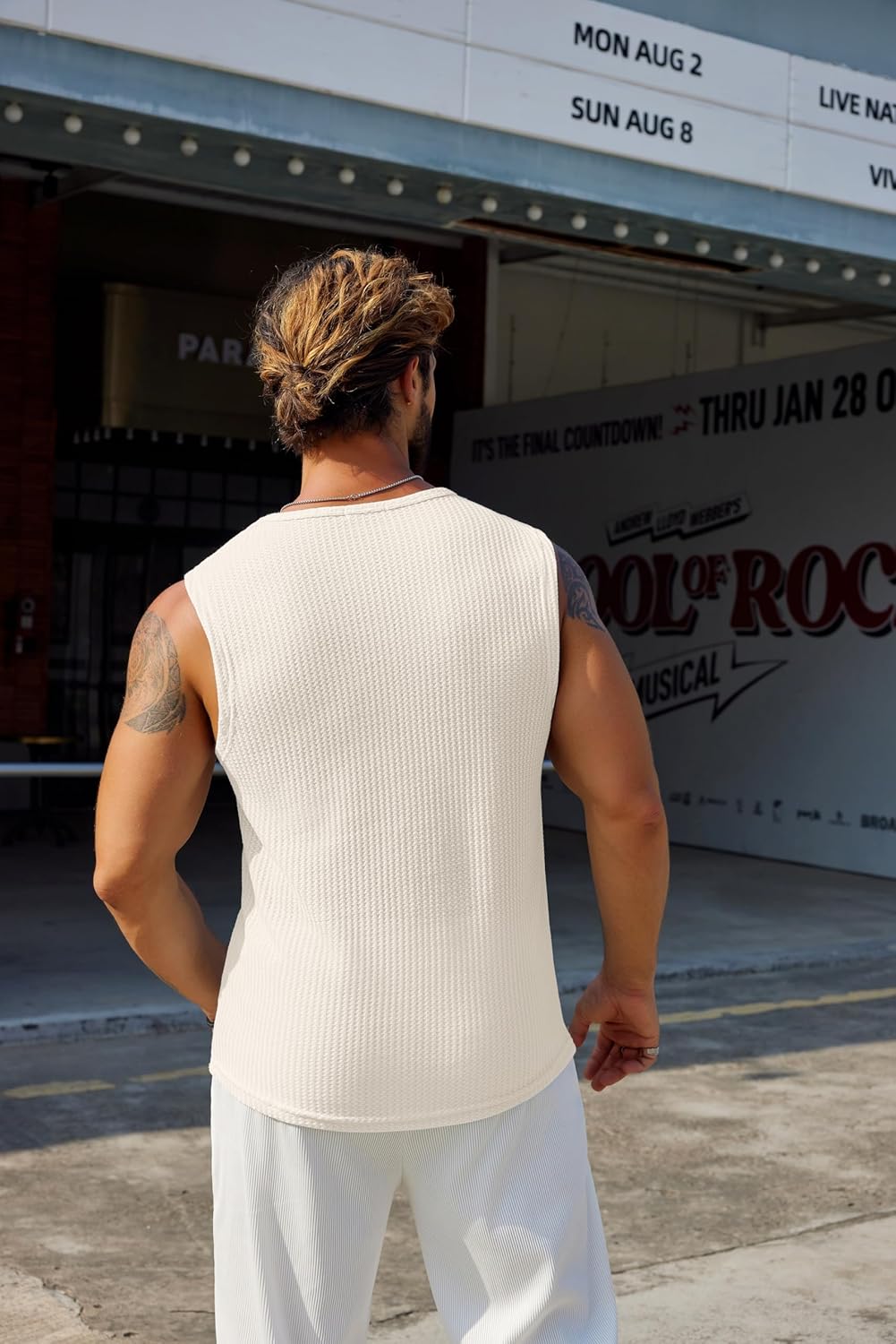 Mens Casual Tank Tops Waffle Knit Sleeveless Shirt Breathable Tank Shirts