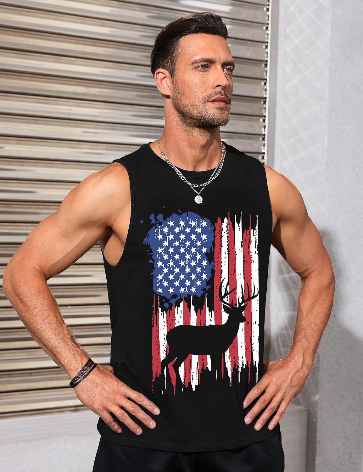 Mens Tank Tops Beach Summer Sleeveless Shirts Graphic Palm Tree Vacation
