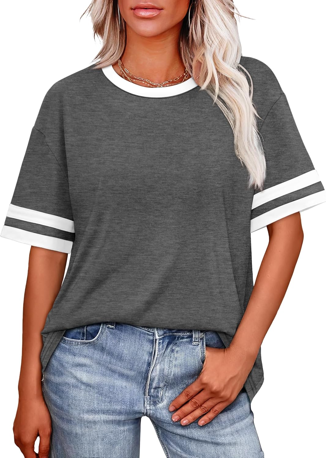 Womens T Shirts Loose Fit Short Sleeve Tees