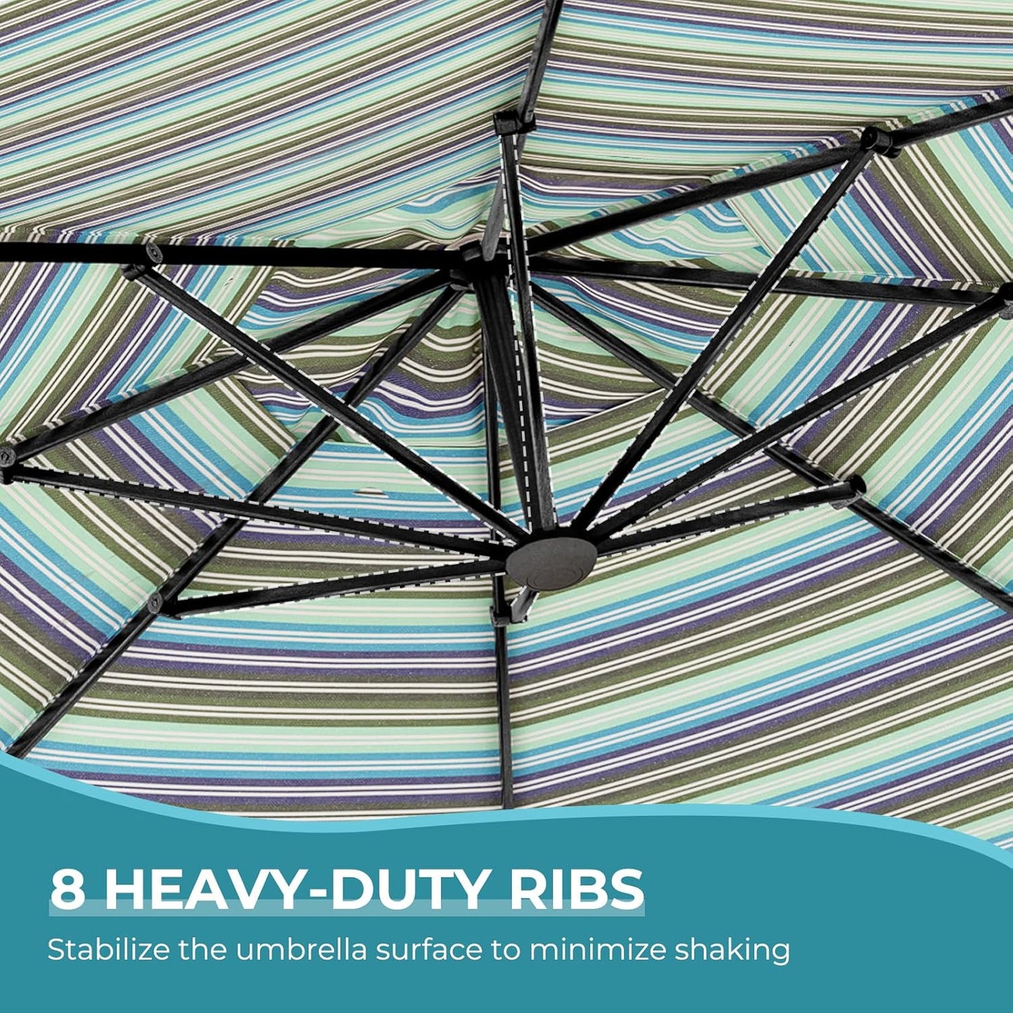 12FT Outdoor Offset Cantilever Umbrella with Base Champagne