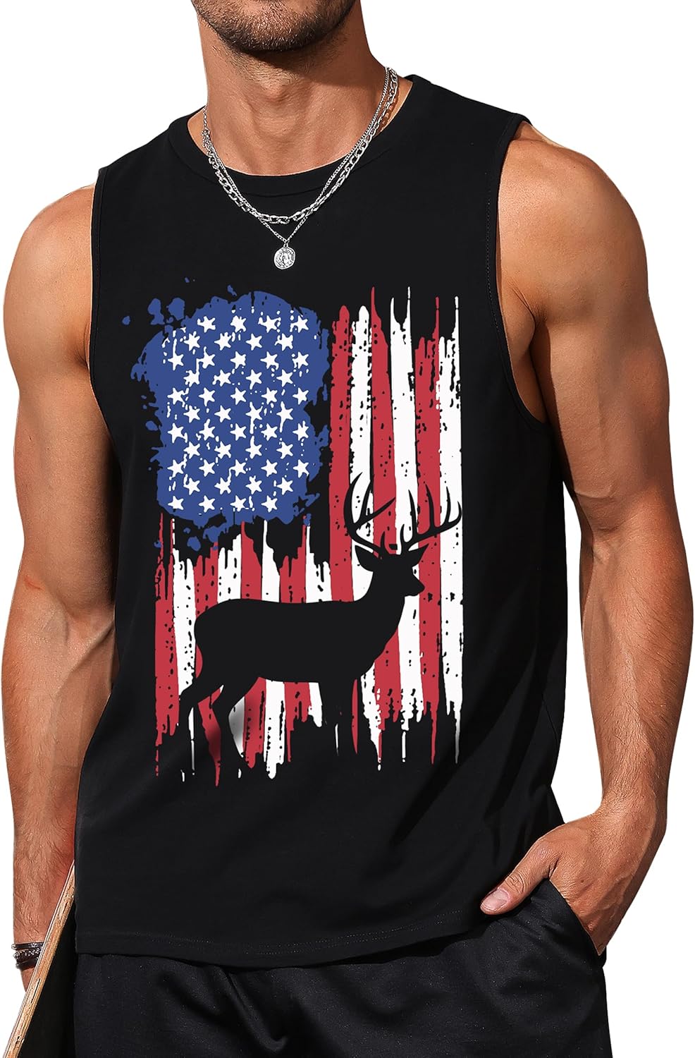 Mens Tank Tops Beach Summer Sleeveless Shirts Graphic Palm Tree Vacation