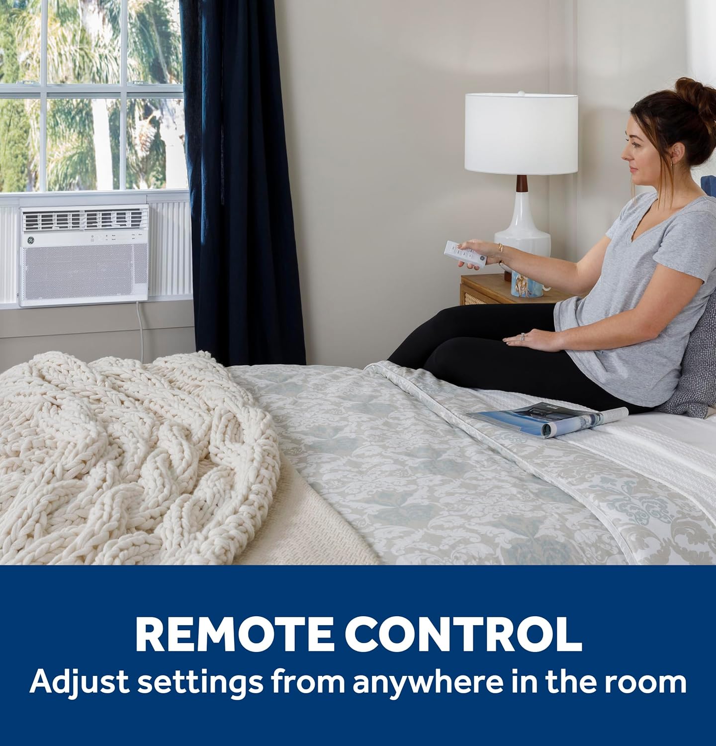 12,000 BTU Window AC Wi-Fi Enabled Cools up to 550 Sq.Ft Remote & App Control Easy Install
