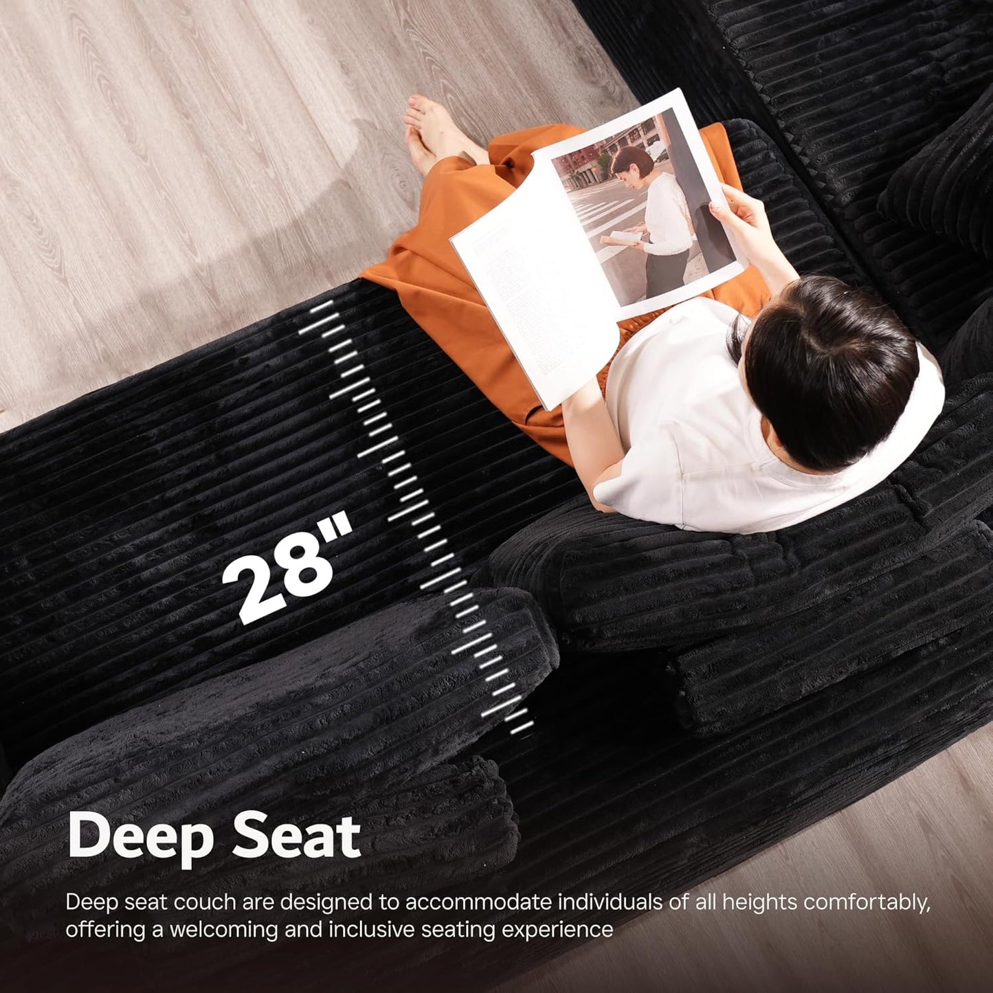 104" Cloud Sectional Couch with L-Shape Chaise