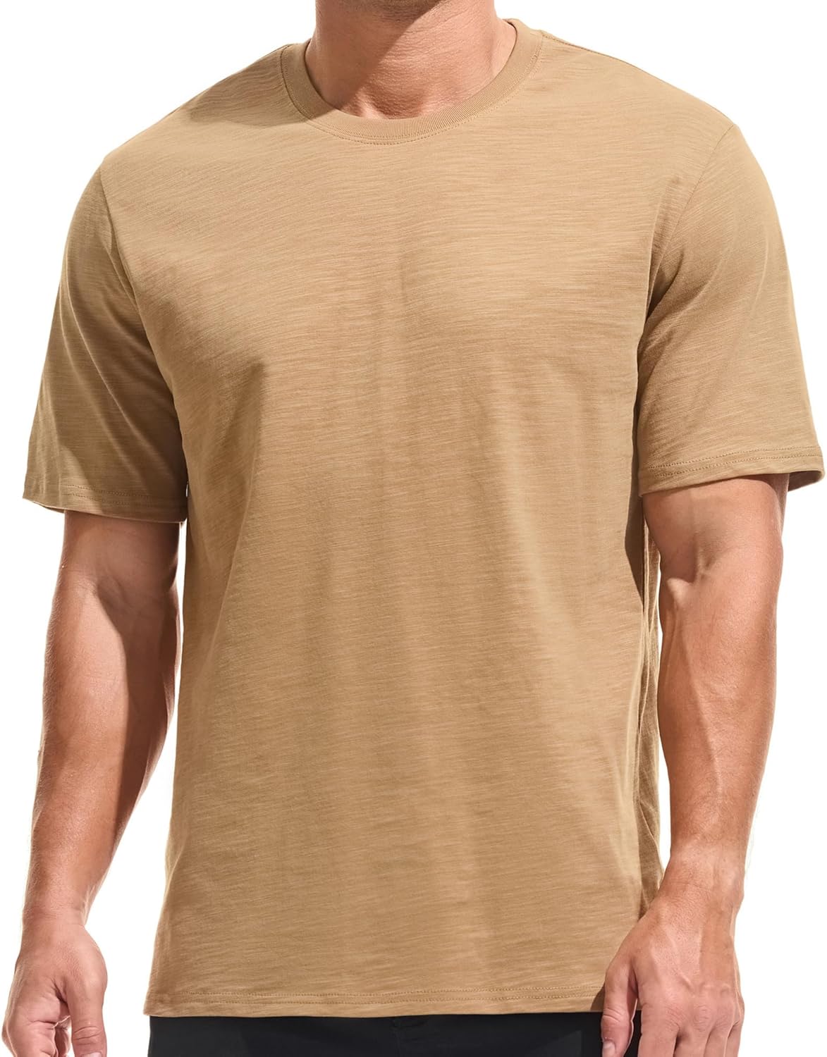 Cotton Loose Fit Thick T-Shirt Heavy Weight Crewneck Tees for Men