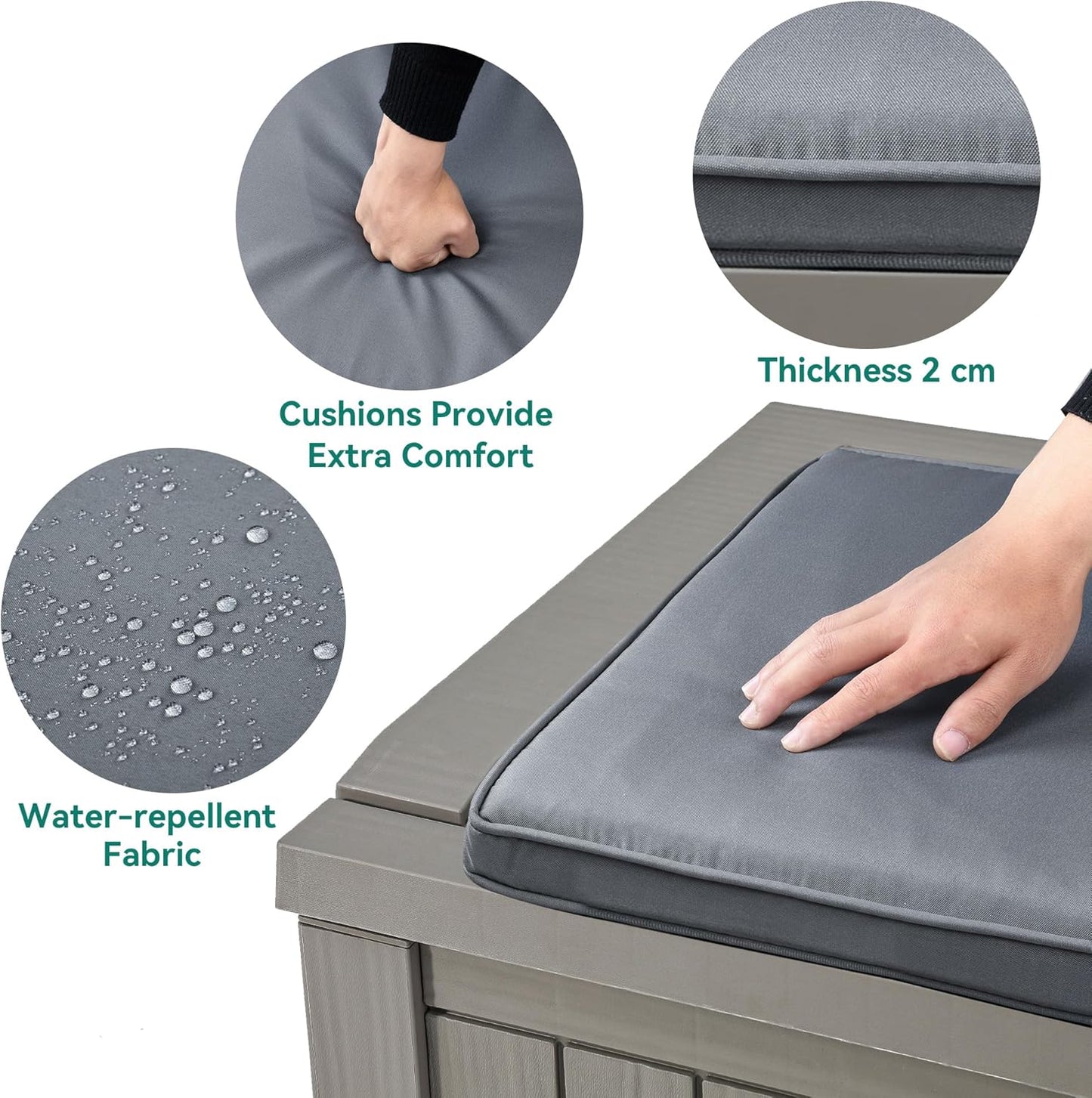 YITAHOME 120 Gallon Large Deck Box Upgraded Resin Outdoor Storage Boxes