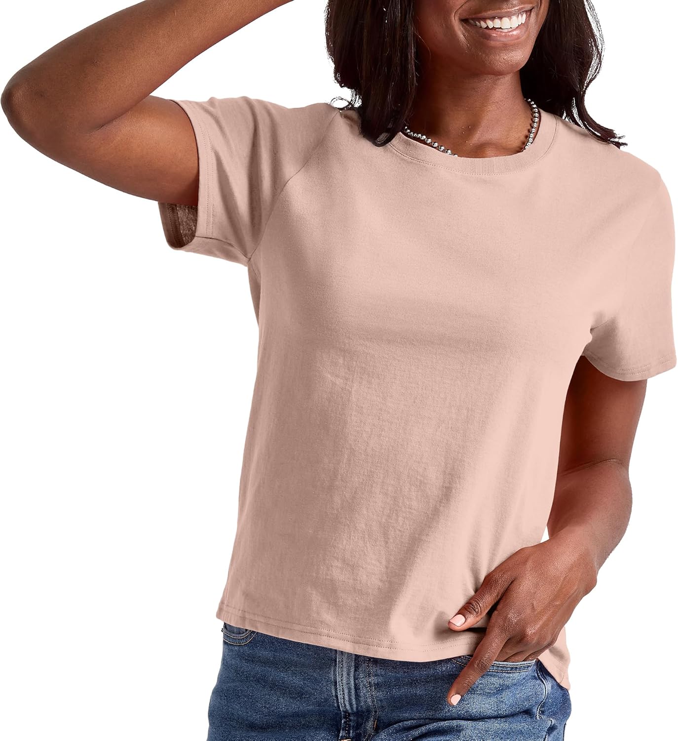 Cotton Crewneck Tee, Classic Fit T-Shirt for Women
