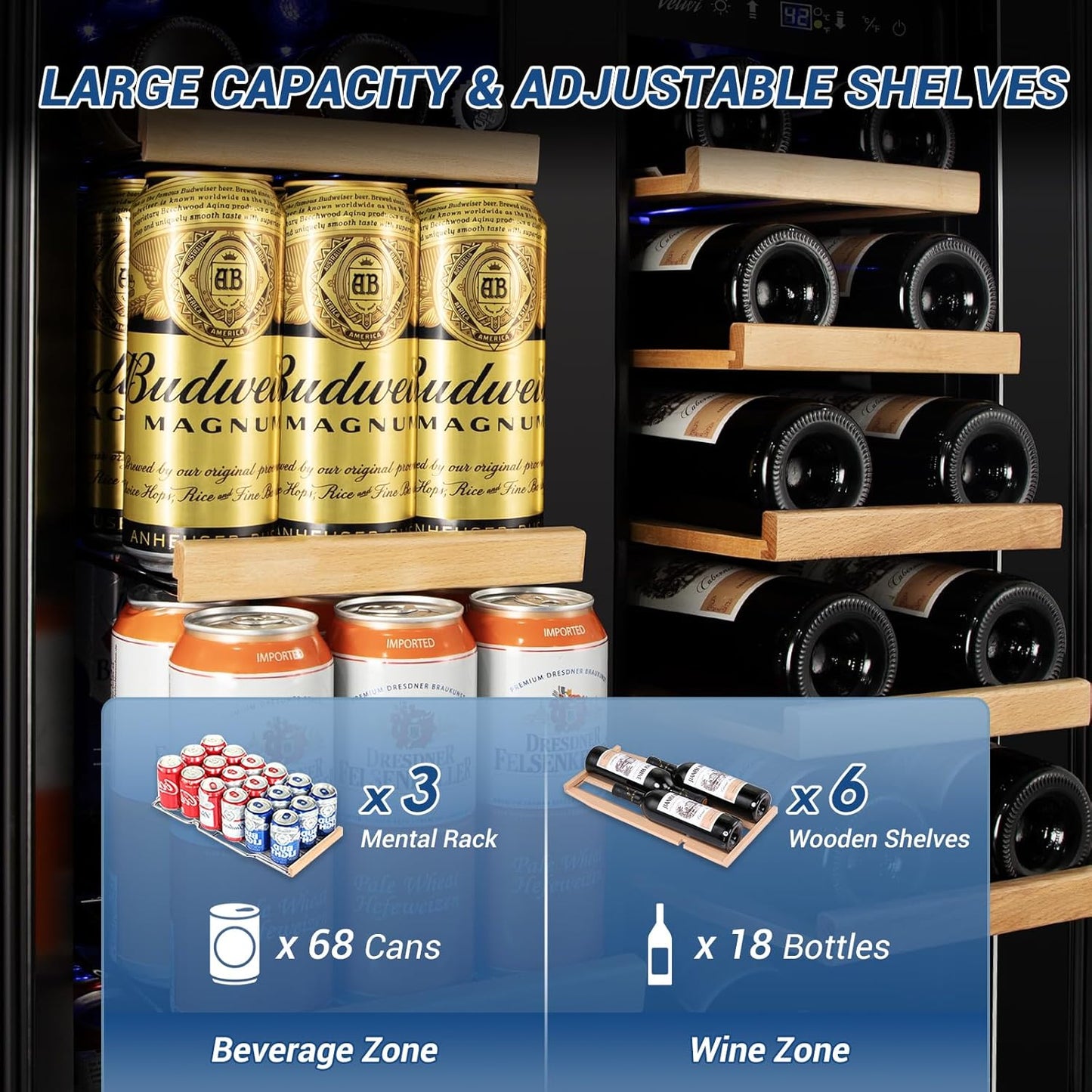 24 Inch Beverage Refrigerator Outdoor Under Counter Beverage Cooler for Patio