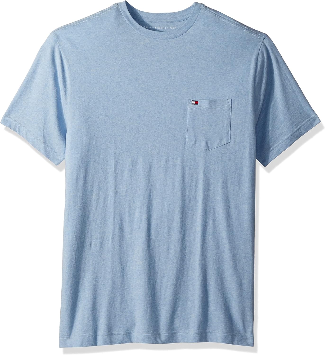 Men T Shirt Crewneck with Pocket Malaga Blue Heather