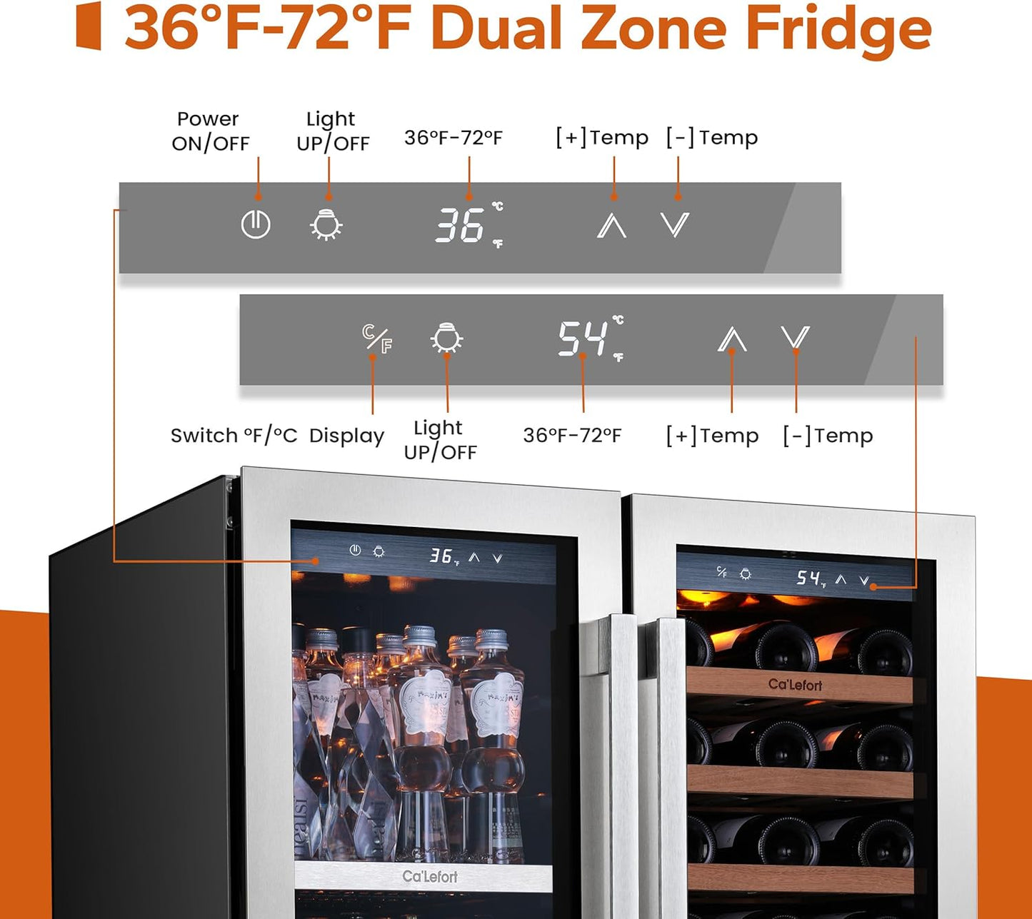 24 Inch Wine Fridge 54 Bottle Wine Cooler Refrigerator
