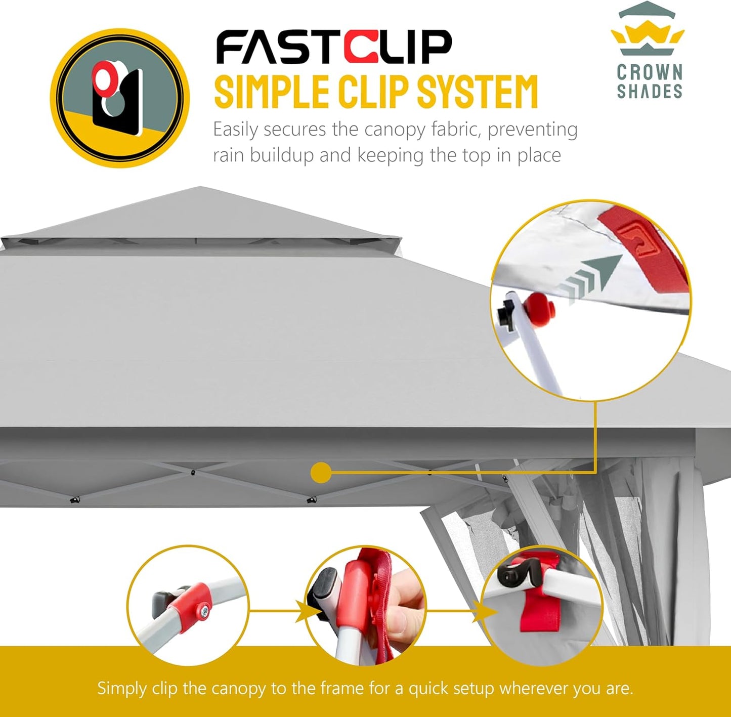 13x13 Pop Up Gazebo Canopy Tent with Wheeled Storage Bag Grey