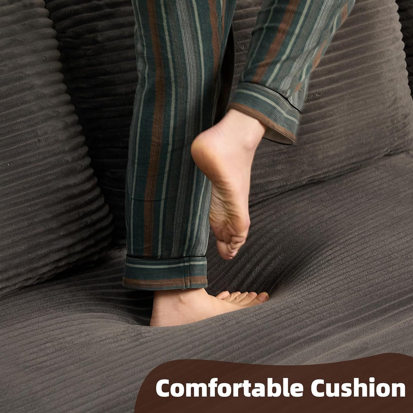 107" Boneless Couch with Deep Seat Cloud Sectional Couch for Living Room