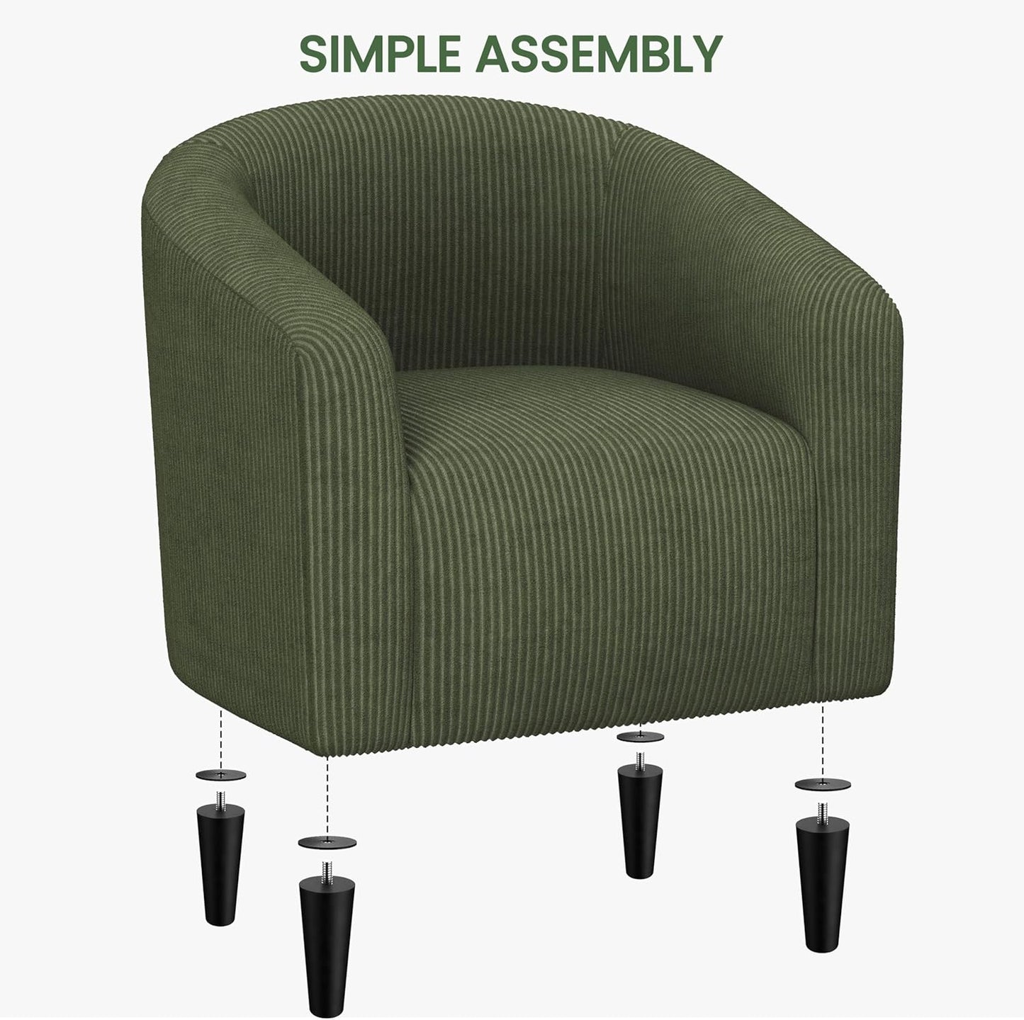 Yaheetech Accent Barrel Chair Boucle Fabric Club Chair