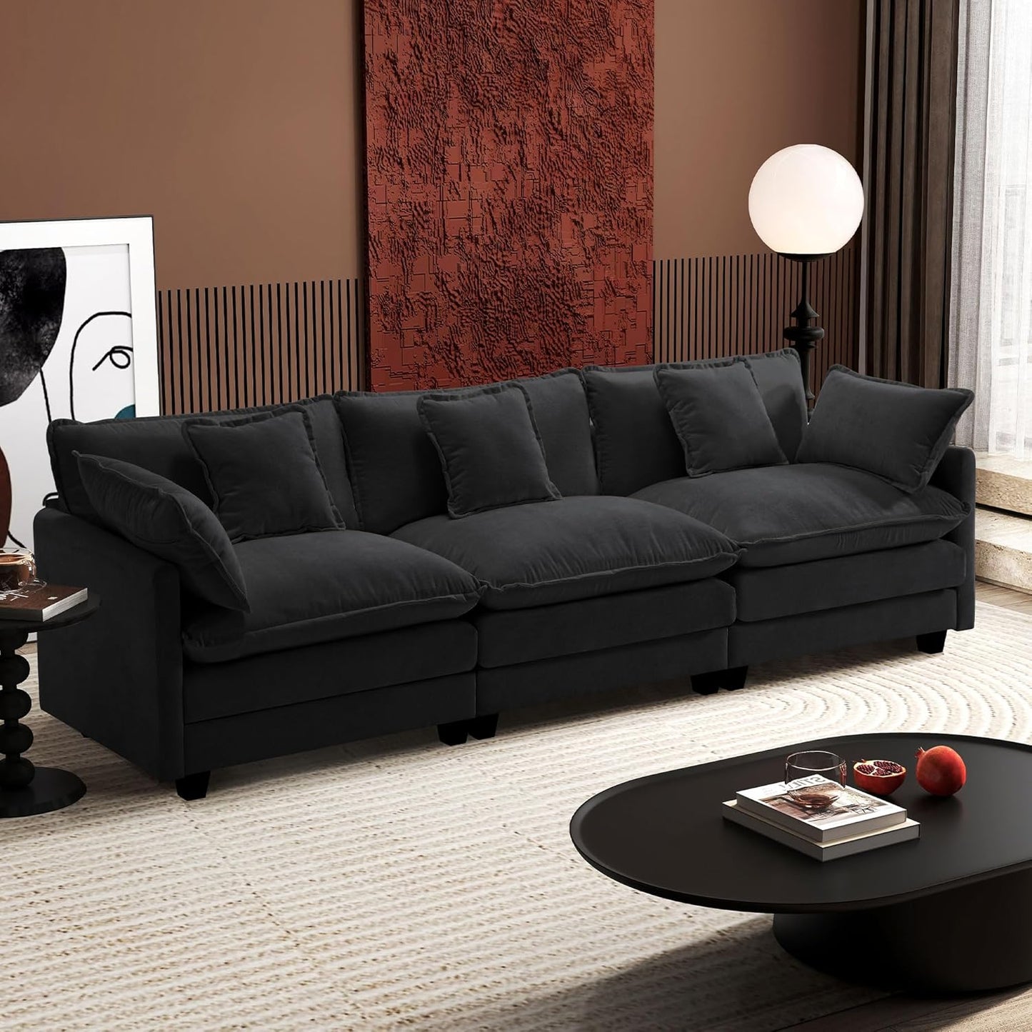 146" U-Shaped Modern Sofa Modular Sectional Cloud Couch