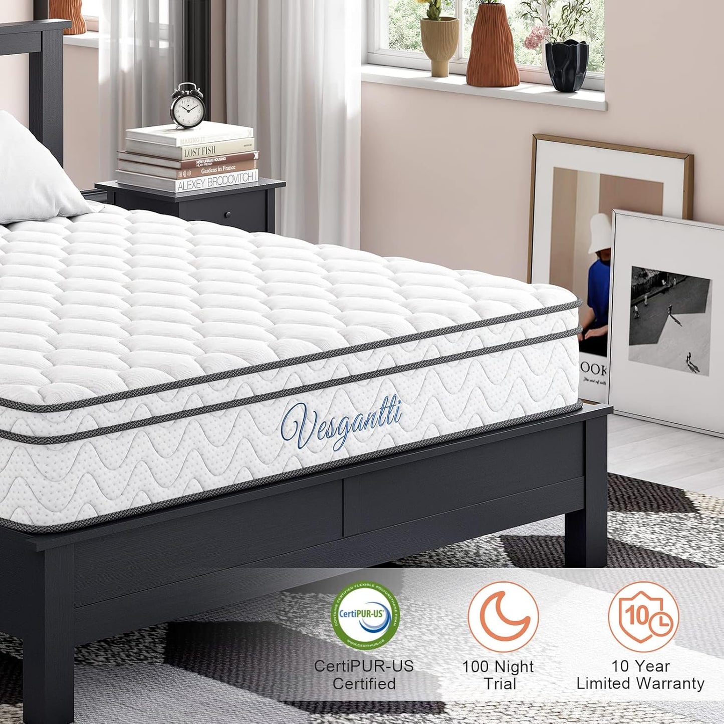 10 Inch Hybrid Mattress in a Box with Memory Foam